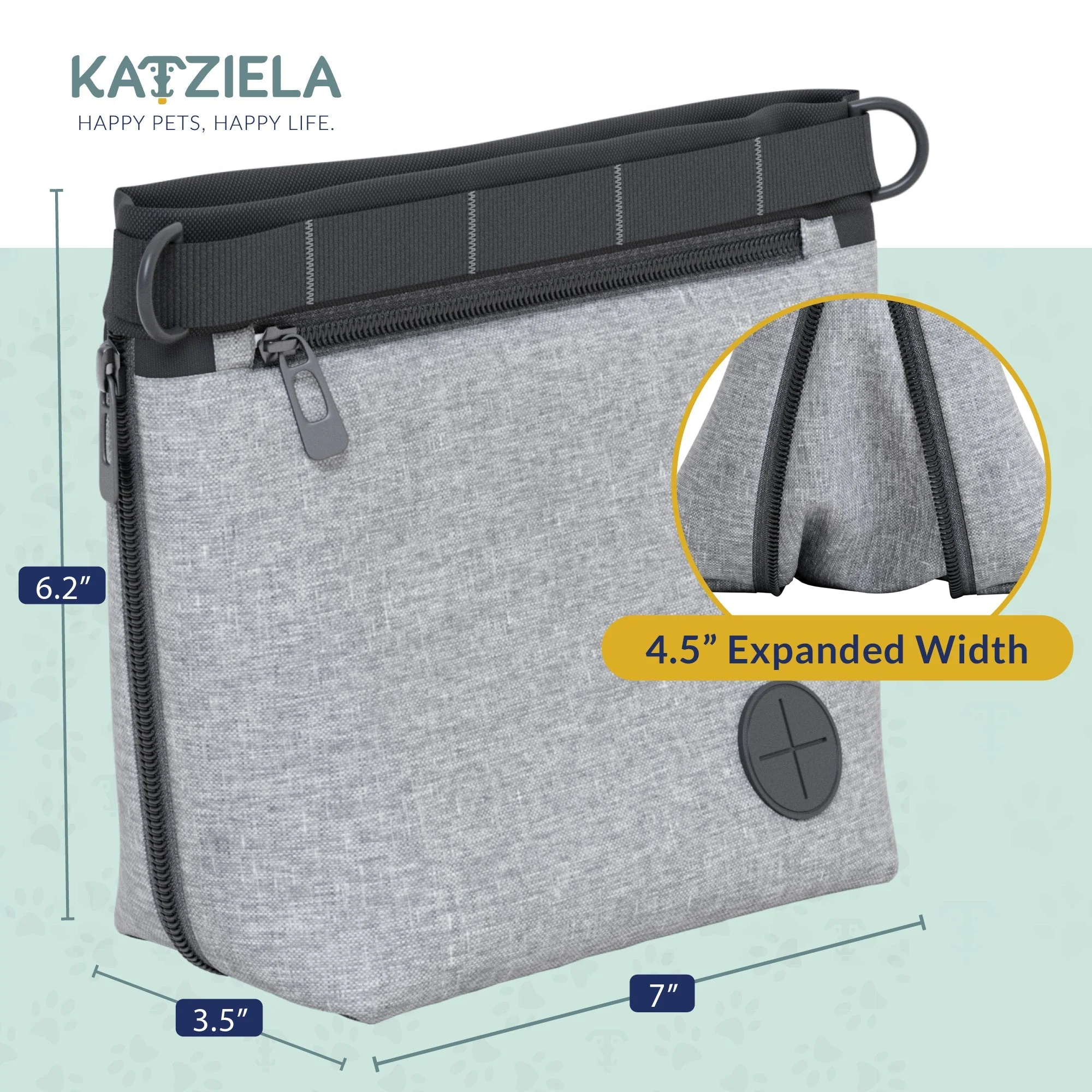 Katziela Expandable Pet Treat Pouch - Hands Free Dog Treat Pouch, Quick Access Magnet Closure - Anti Spill Dog Treat Bag - Treat Pouches for Pet Training, Adjustable Shoulder Strap & Belt Clip - Image 28
