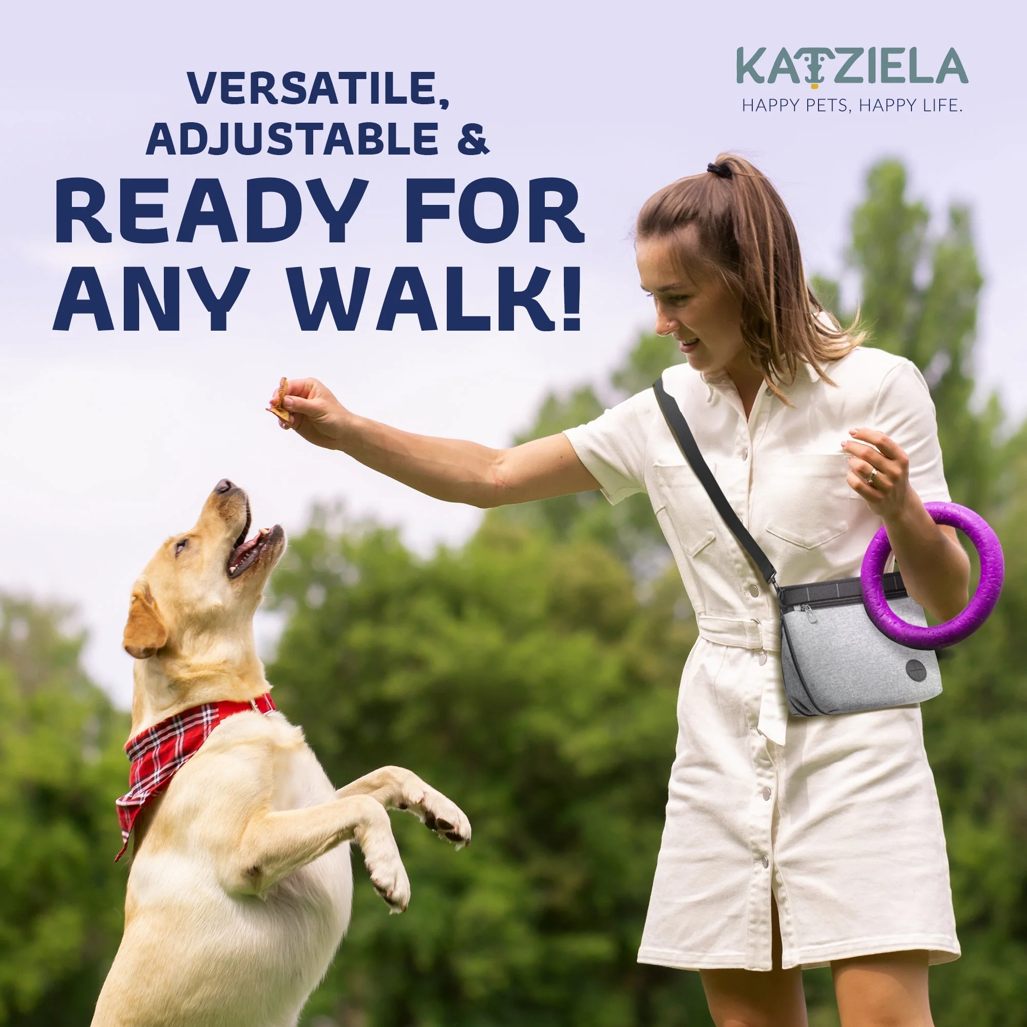 Katziela Expandable Pet Treat Pouch - Hands Free Dog Treat Pouch, Quick Access Magnet Closure - Anti Spill Dog Treat Bag - Treat Pouches for Pet Training, Adjustable Shoulder Strap & Belt Clip - Image 30
