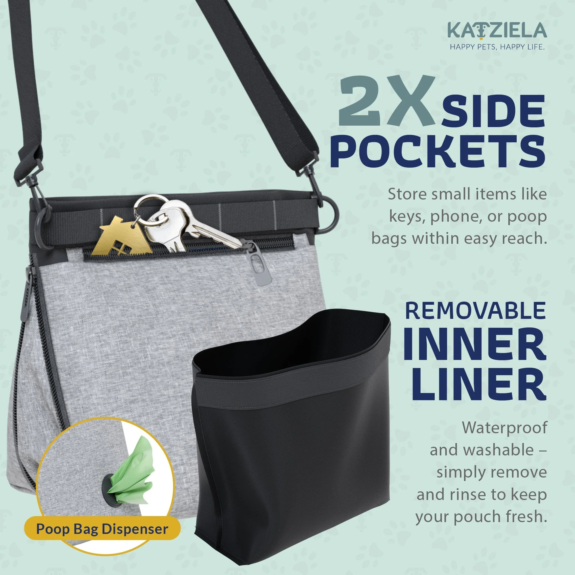 Katziela Expandable Pet Treat Pouch - Hands Free Dog Treat Pouch, Quick Access Magnet Closure - Anti Spill Dog Treat Bag - Treat Pouches for Pet Training, Adjustable Shoulder Strap & Belt Clip - Image 34