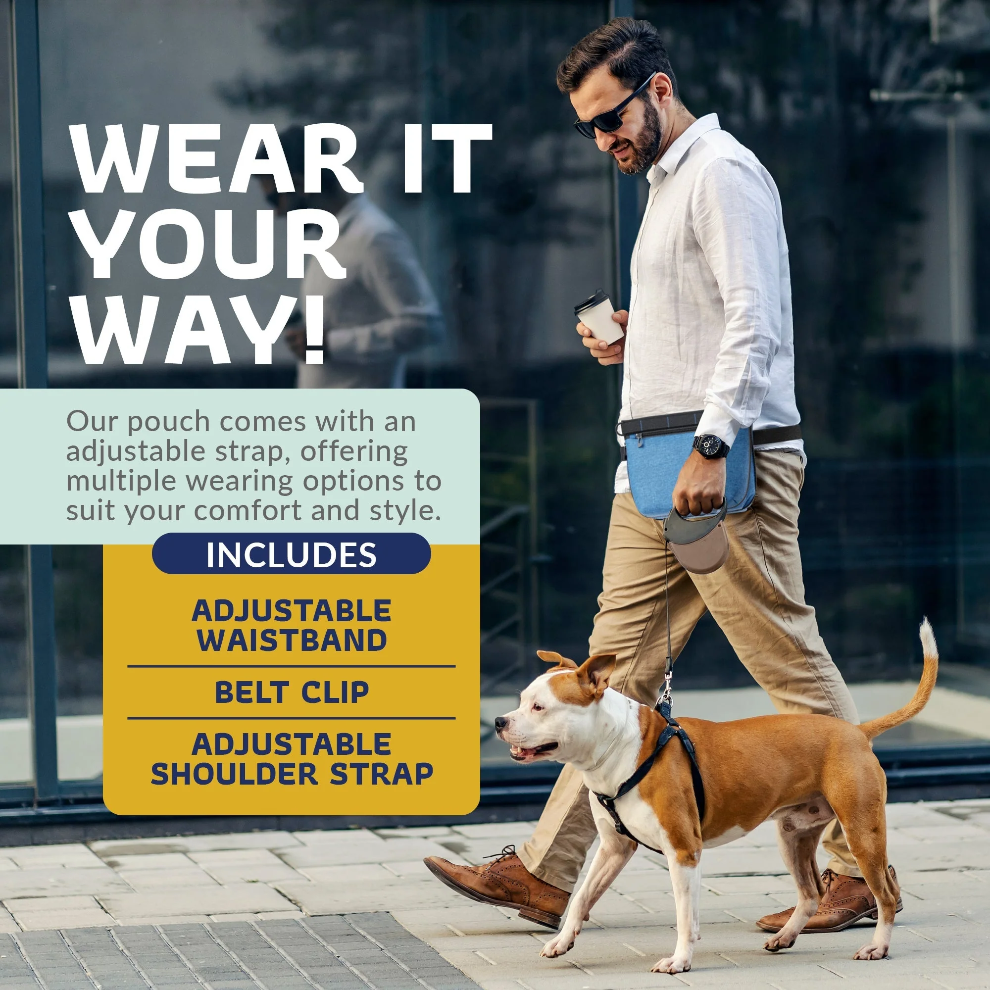 Katziela Expandable Pet Treat Pouch - Hands Free Dog Treat Pouch, Quick Access Magnet Closure - Anti Spill Dog Treat Bag - Treat Pouches for Pet Training, Adjustable Shoulder Strap & Belt Clip - Image 5