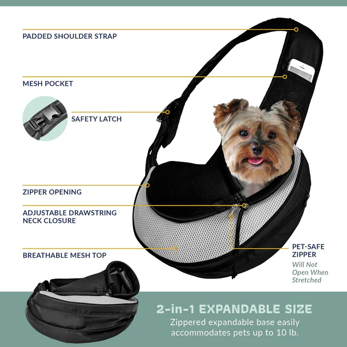 Katziela Expandable Sling Bag - Front Shoulder Pet Carrier for Small Dog, Cat or Puppy - Image 7