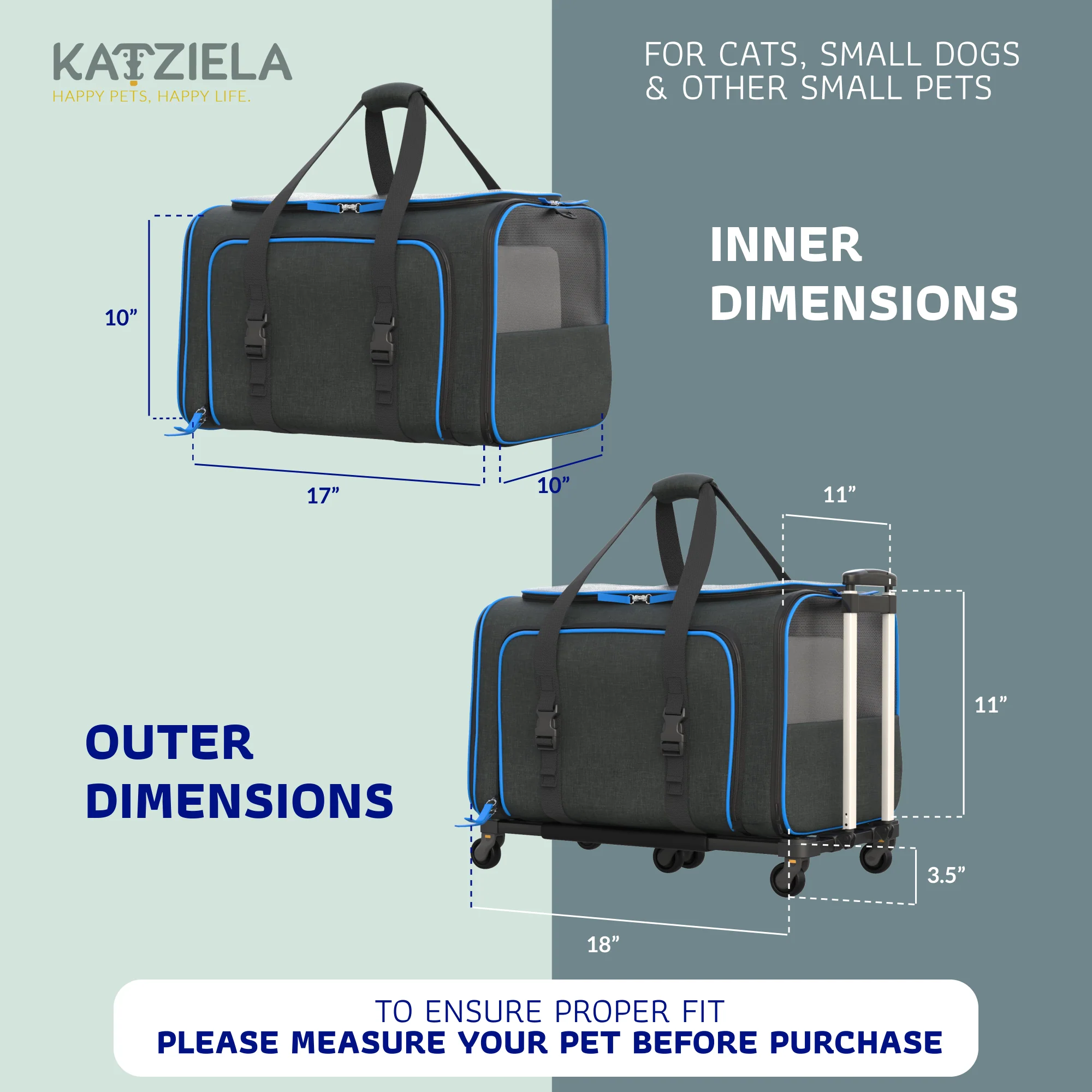 Katziela Rolling Rover Airline Compliant Expandable Wheeled Pet Carrier - Image 11