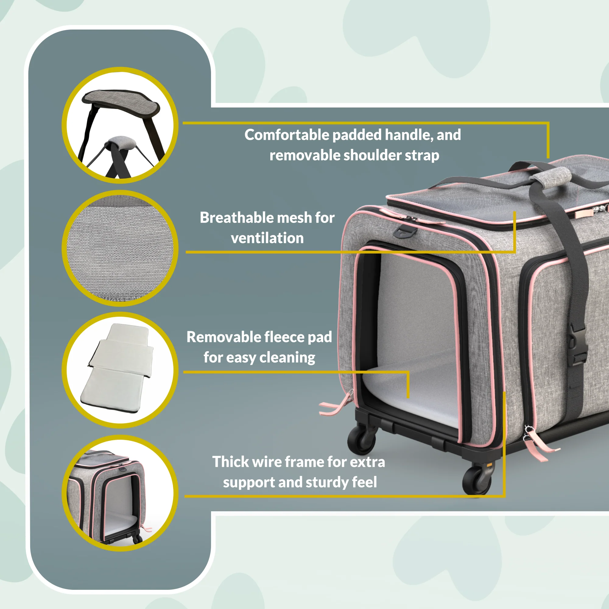 Katziela Rolling Rover Airline Compliant Expandable Wheeled Pet Carrier - Image 22