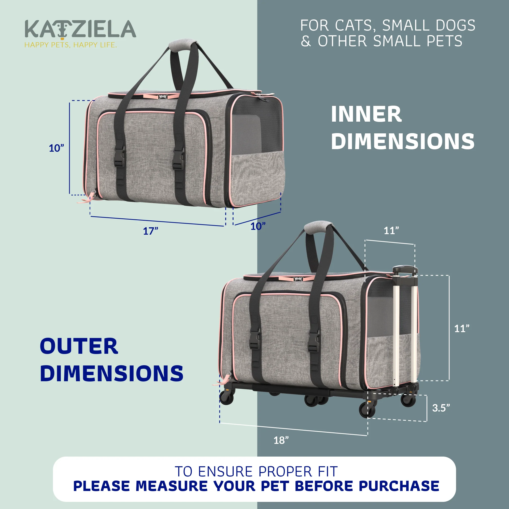 Katziela Rolling Rover Airline Compliant Expandable Wheeled Pet Carrier - Image 23
