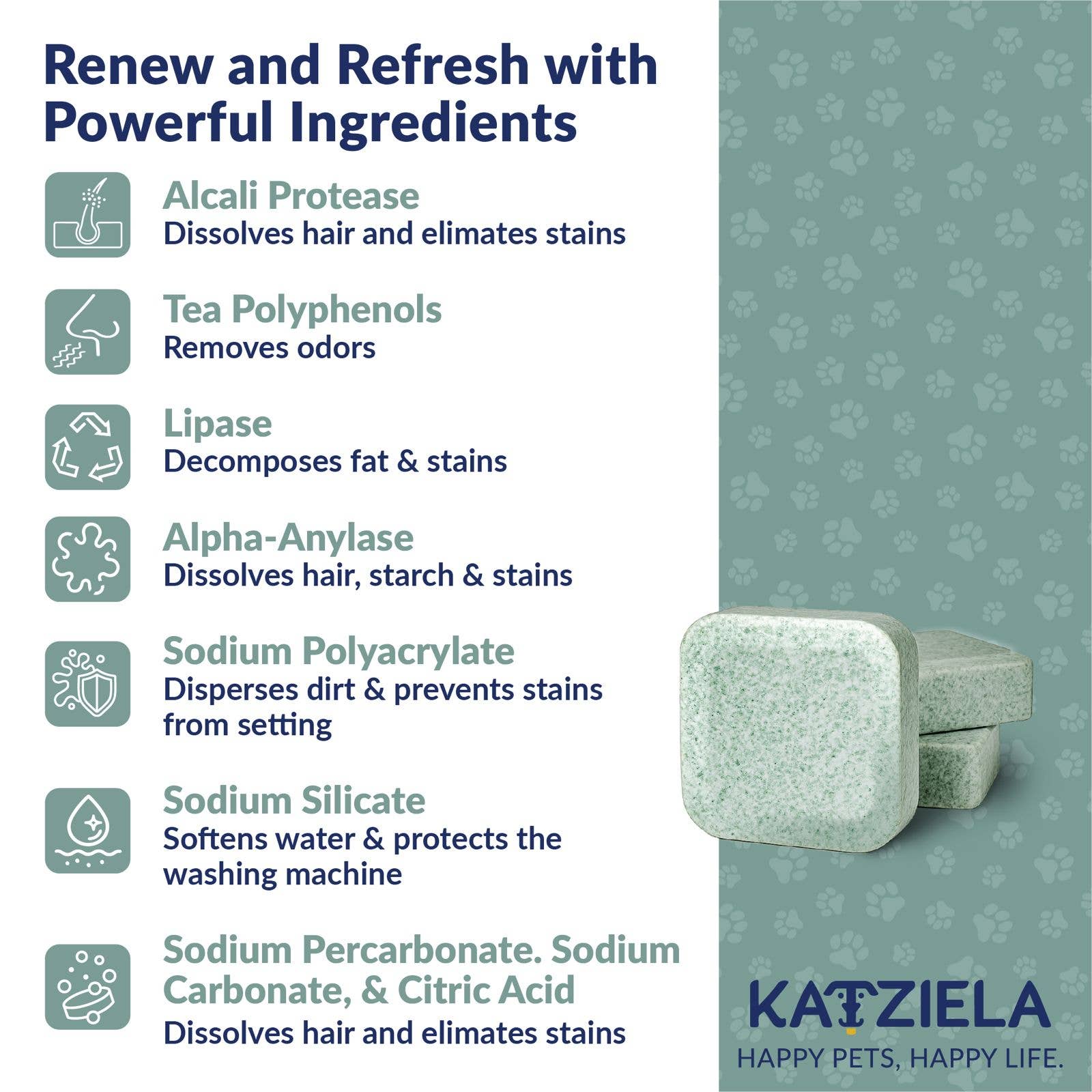 Katziela Washing Machine Cleaner Tablets – Plant-Based, Enzyme Formula for Pet Hair & Odor Removal – Fragrance-Free, Safe for All Washers - Image 7