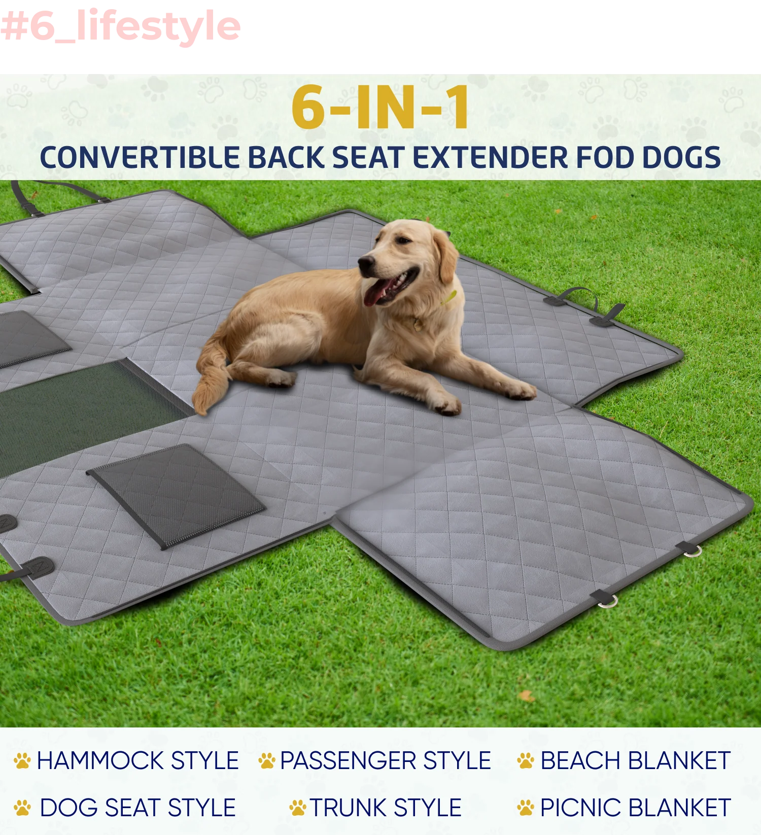 Large Seat Guard Waterproof Back Seat Extended Cover With Mesh Window Storage Pockets - Image 6