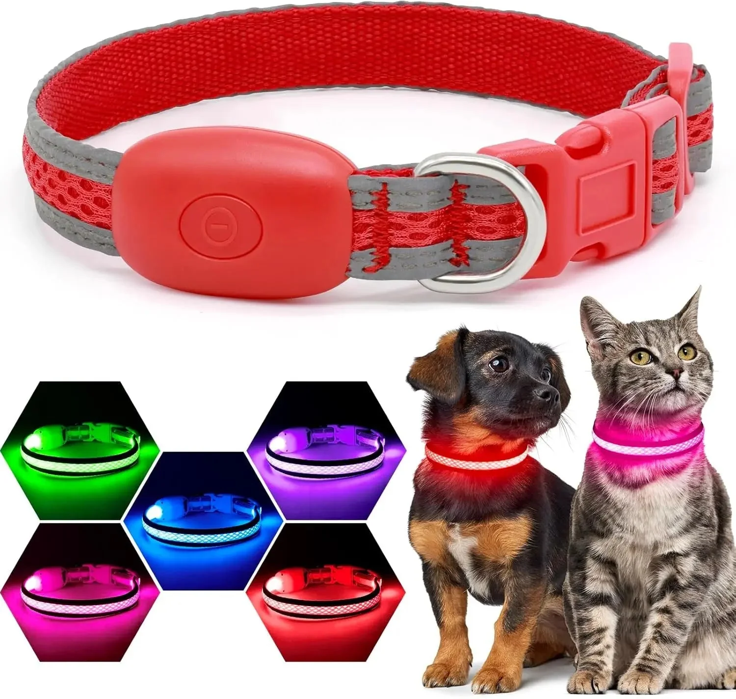 LED Dog Collar USB Rechargeable Light Up Safety Collar - All Colors/ Sizes - Image 10