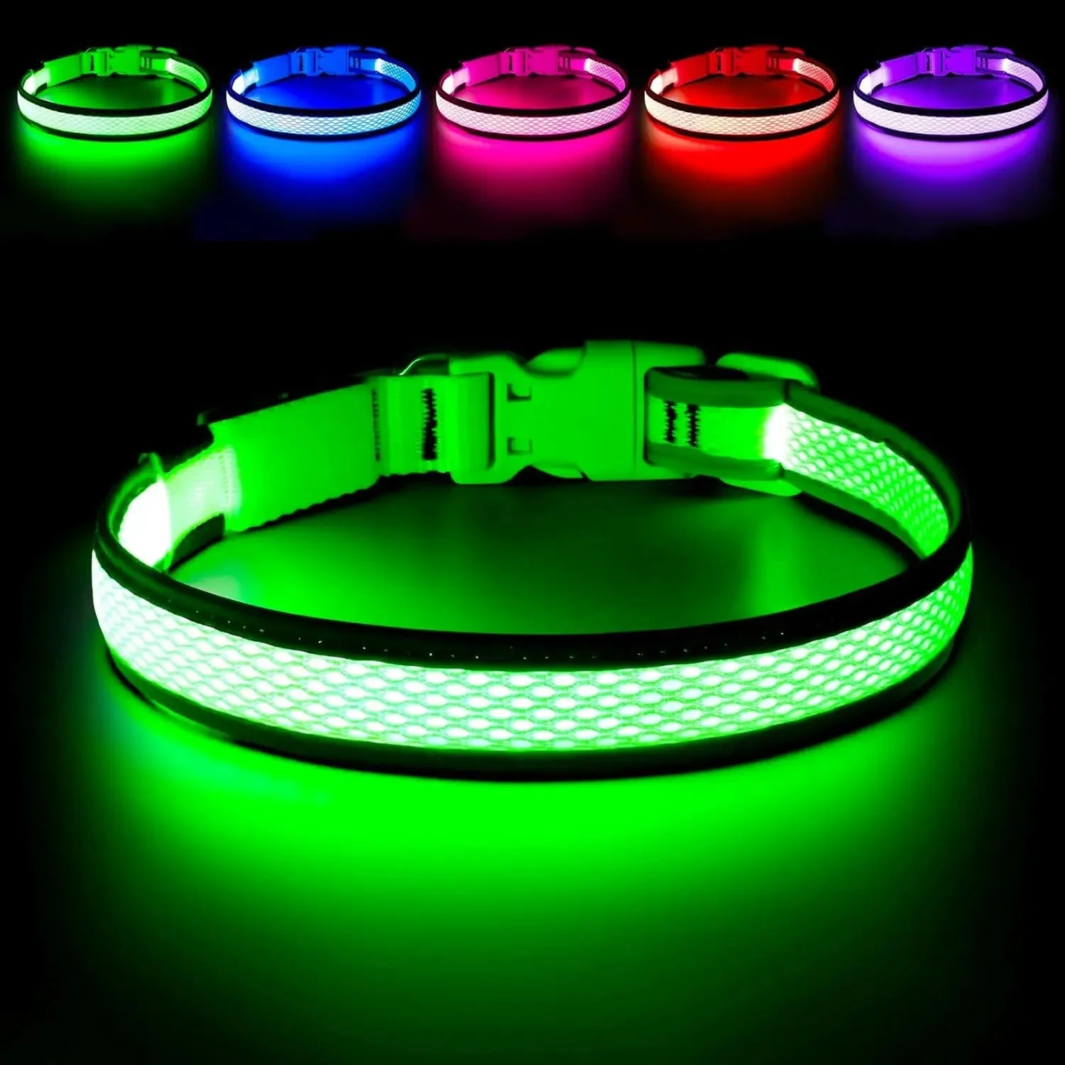 LED Dog Collar USB Rechargeable Light Up Safety Collar - All Colors/ Sizes - Image 2