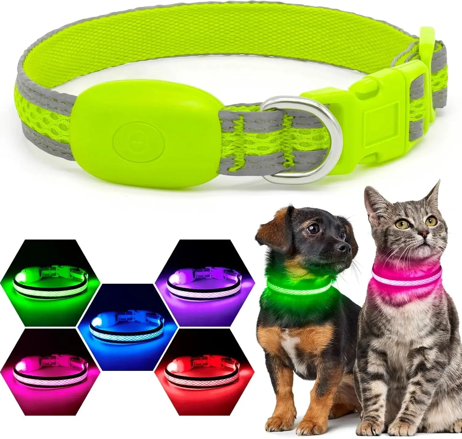 LED Dog Collar USB Rechargeable Light Up Safety Collar - All Colors/ Sizes - Image 9