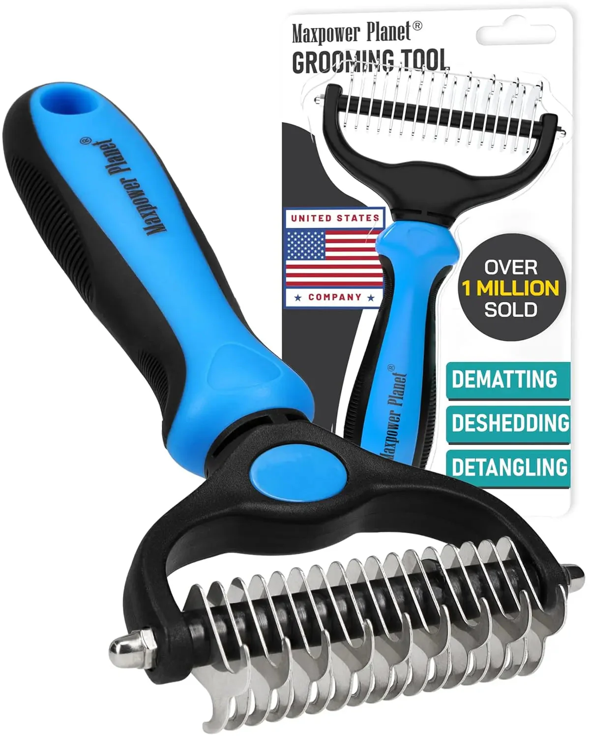 Maxpower Dual-Sided Pet Grooming Rake for Dogs & Cats – Dematting Tool - Image 16