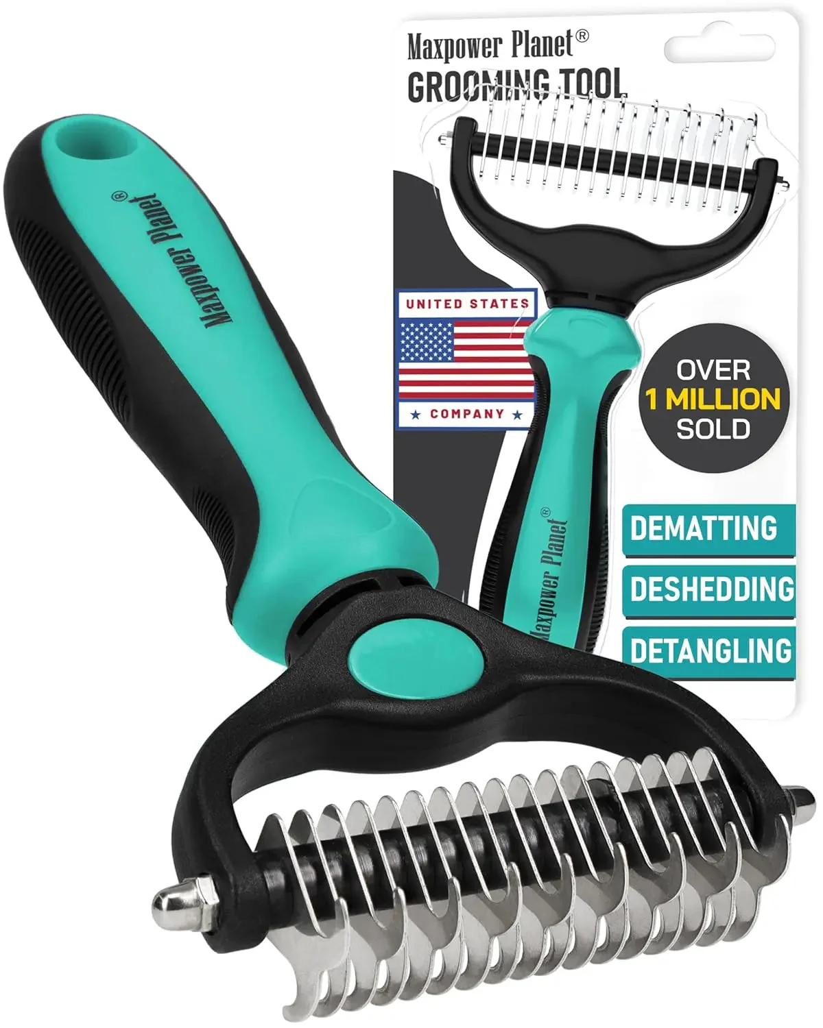 Maxpower Dual-Sided Pet Grooming Rake for Dogs & Cats – Dematting Tool - Image 2