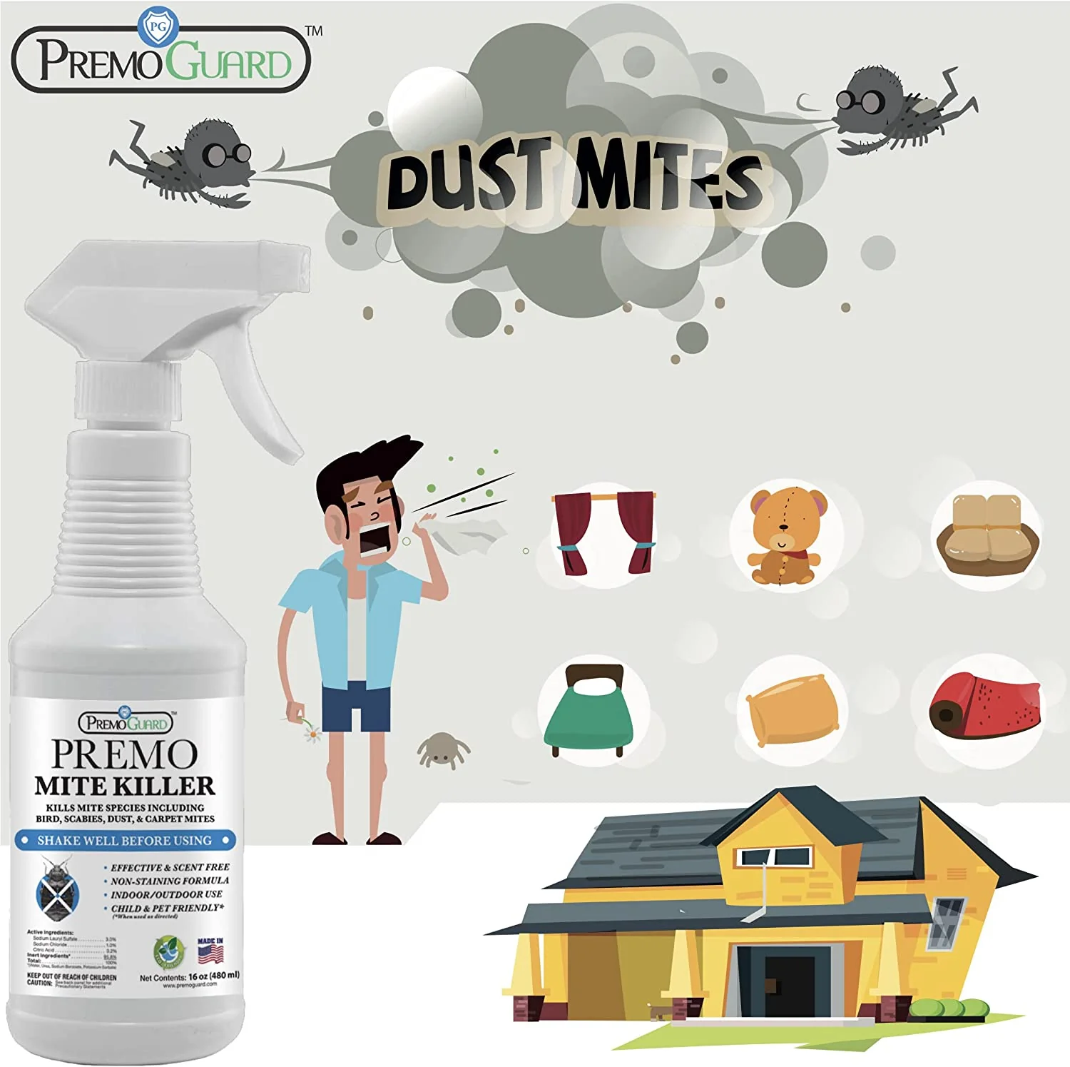 Mite Killer Spray 32 oz | Natural & Non-Toxic | Premo Guard - Image 6