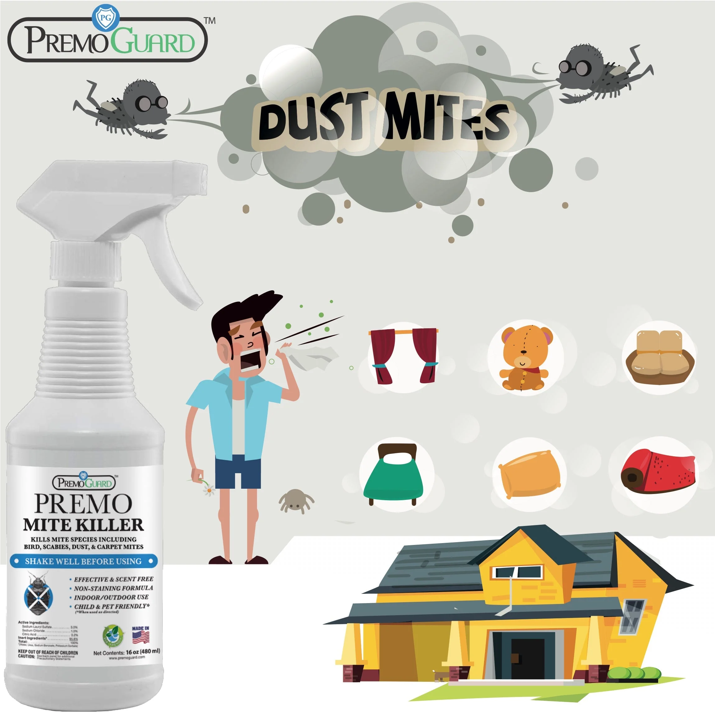 Mite Killer Spray - All Natural Non-Toxic - By Premo Guard - Image 9