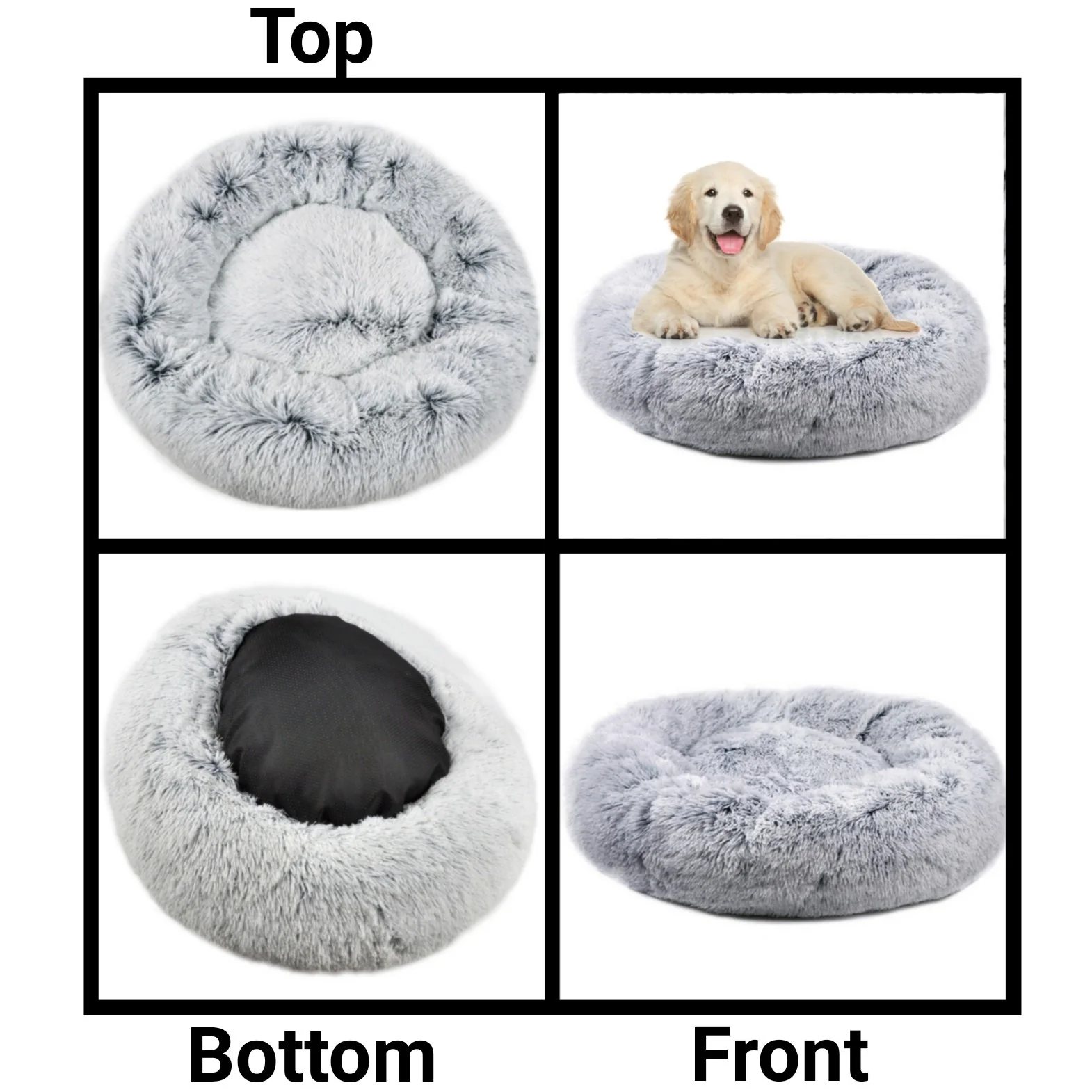 Mr. Peanut's 28" OrthoPlush® Pet Bed - Snowflake White Two Tone - Image 4
