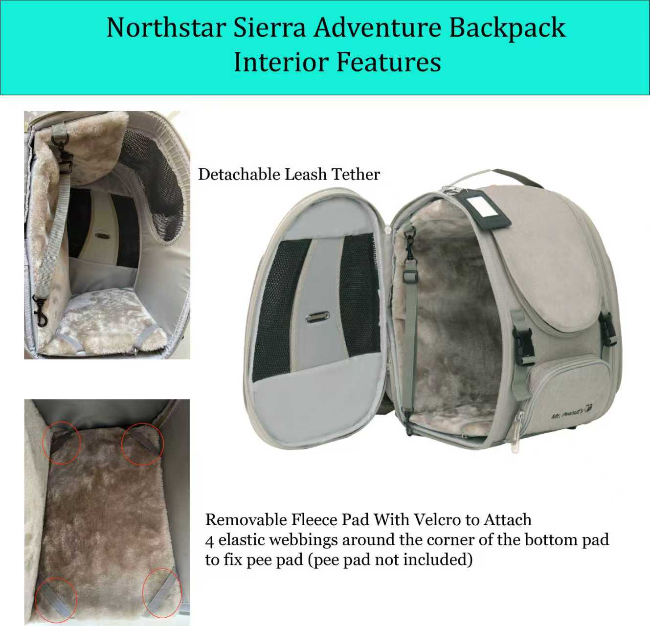 Mr. Peanut’s Northstar Sierra Adventure Pet FrontPack/Backpack – Airline Compliant Cat, Puppy & Bunny Carrier - Image 8