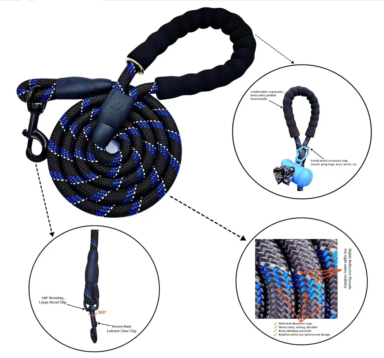 Mr. Peanut's Basics Rope Leash - Hand Made in the USA - Image 6