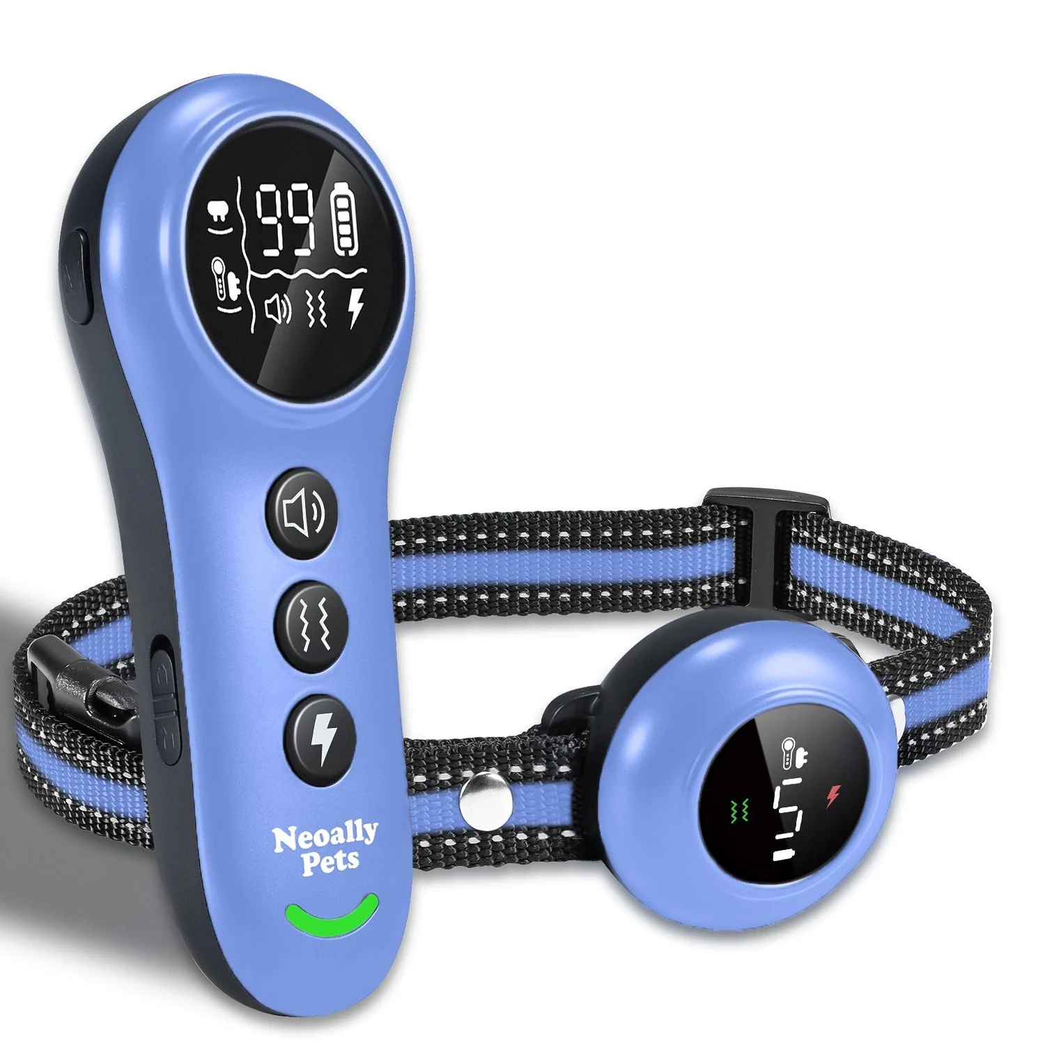 NeoAlly 2-in-1 Dog Training & Bark Control Collar | Automatic Barking Detection, Remote Shock, 5-150lbs Dogs | Rechargeable, Waterproof - Image 8