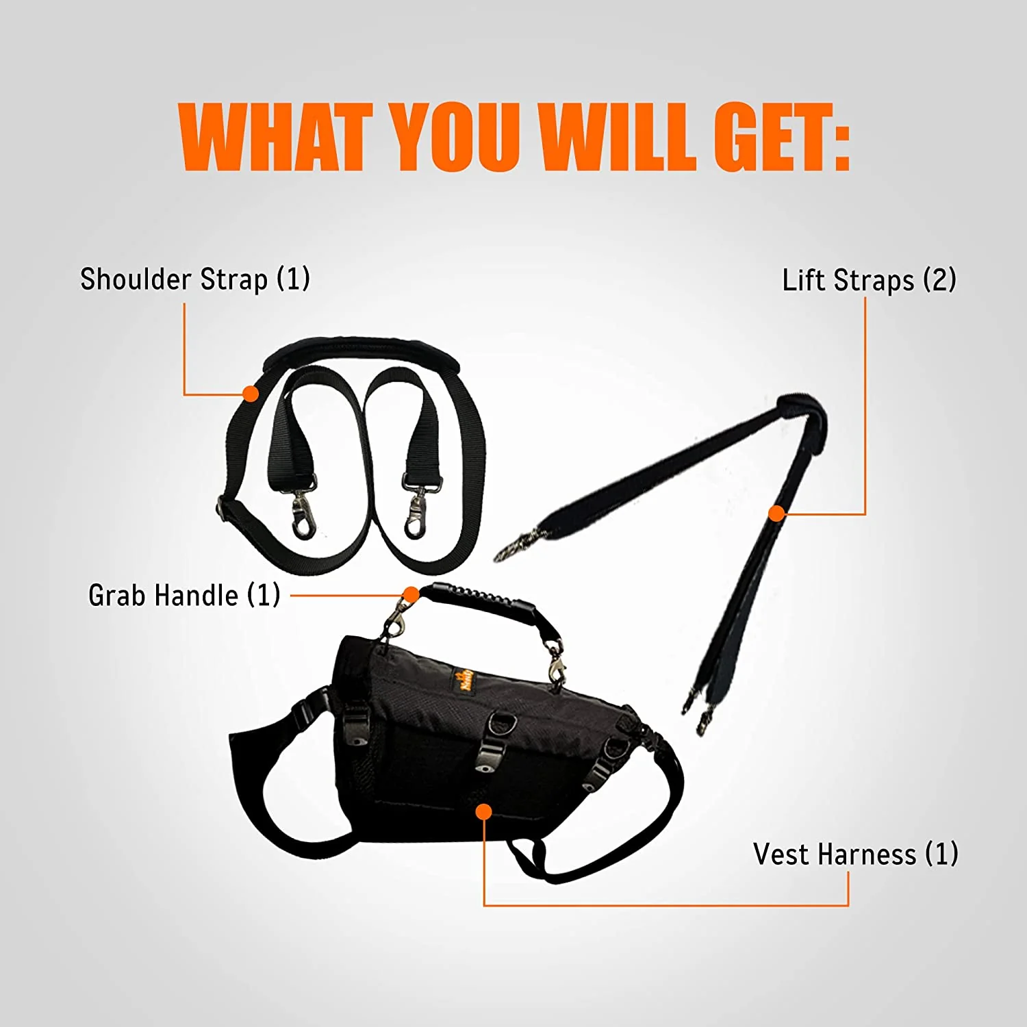 NeoAlly 5-in-1 Sturdy Dog Lift Harness Full Body Support - Image 9