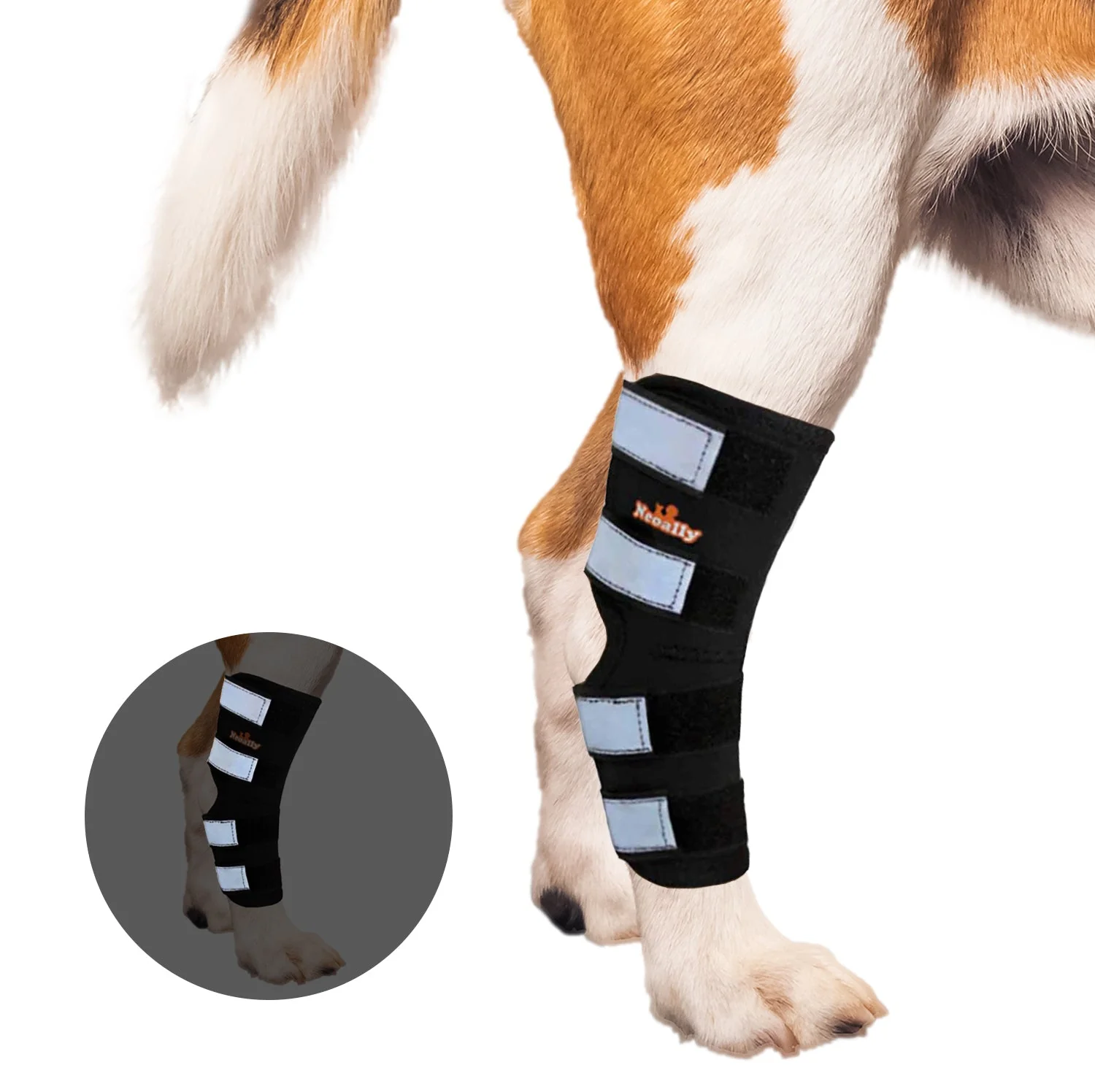 NeoAlly Dog Rear Leg Hock Brace with Safety Reflective Straps for Large Dogs [Long Version] - Image 18