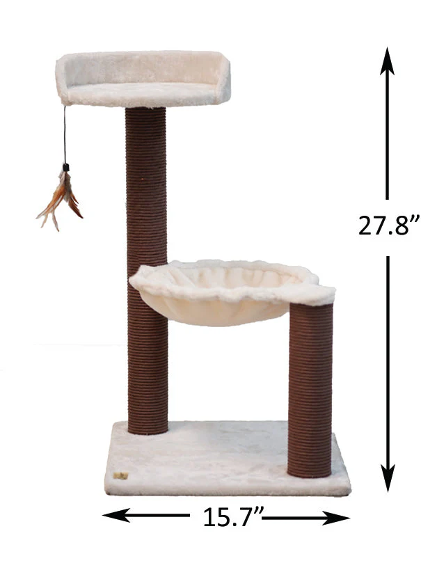 Catry Nirvana Cat Tree with Cat Hammock and Feather Toy - Image 8