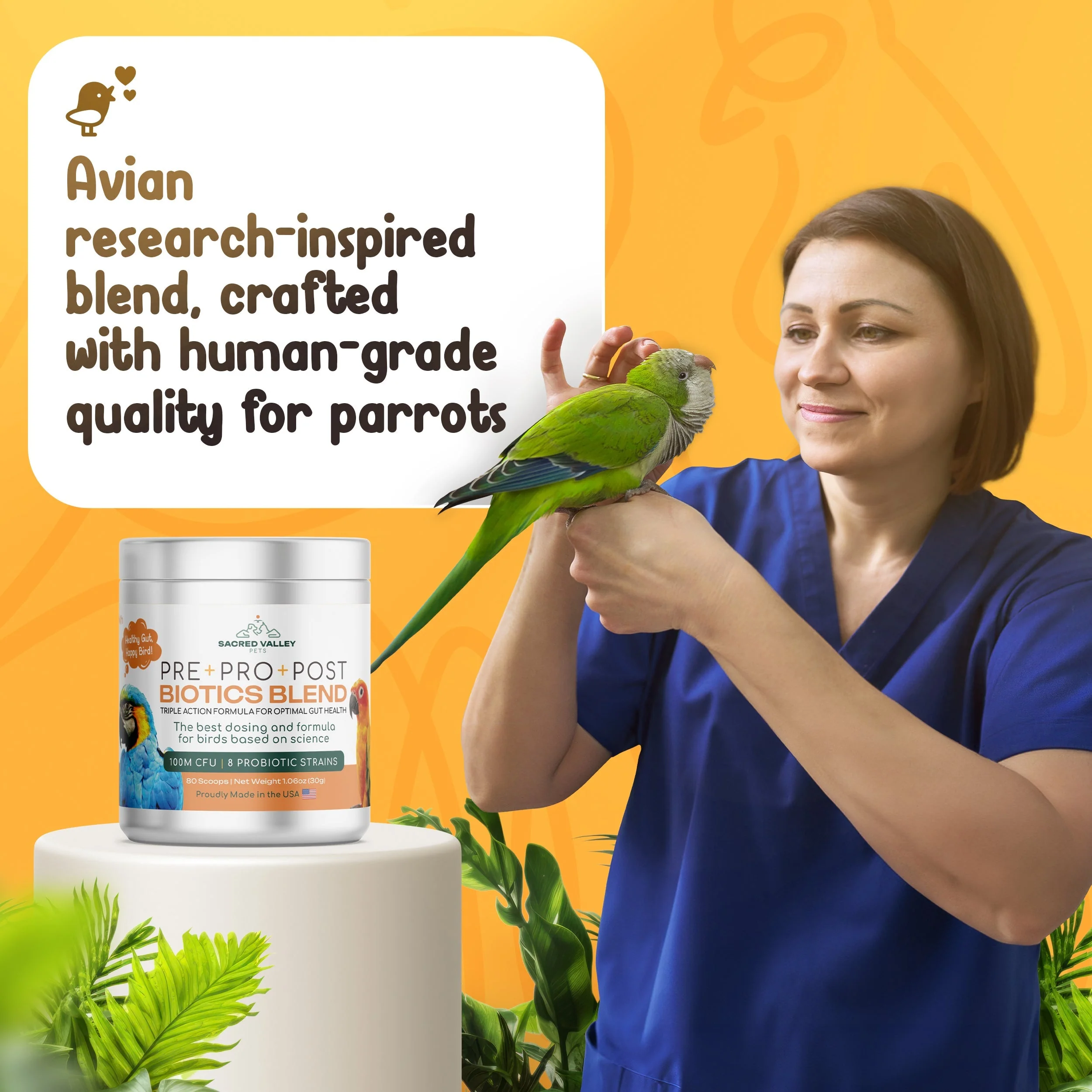 Organic Pre+Pro+Post Biotics Blend for Parrots - 1.06oz - Image 5