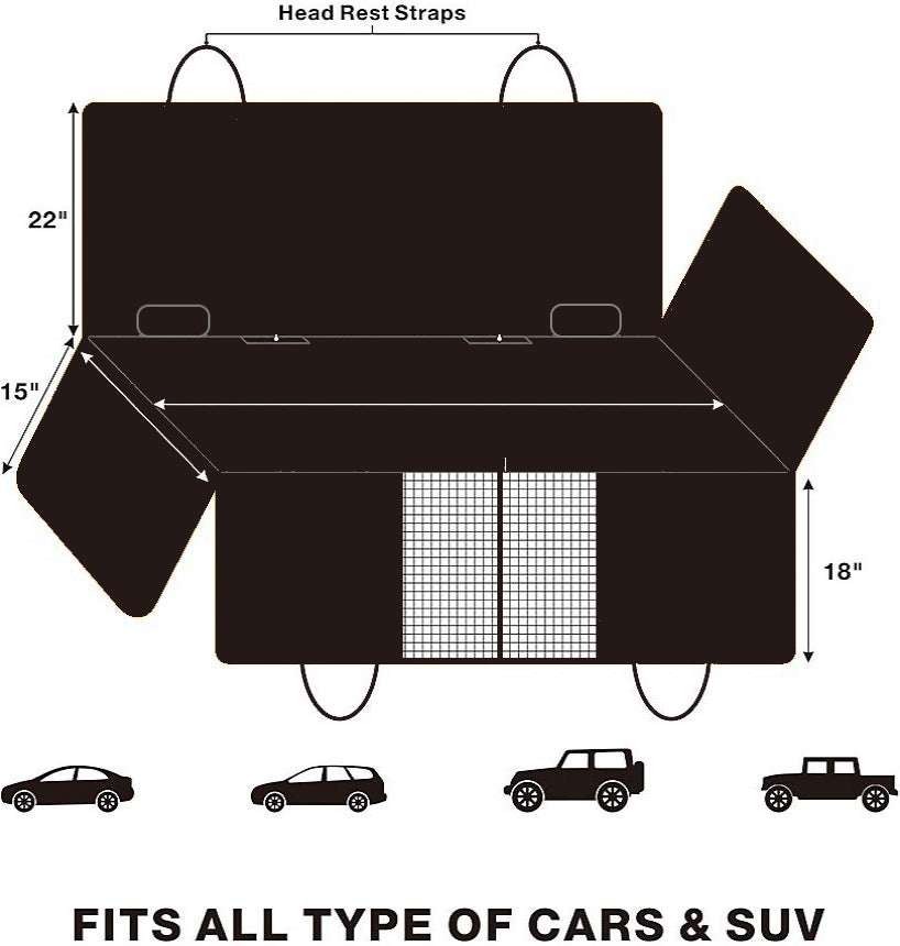 Formosa Covers Pet Car Seat Hammock Cover with Mesh Window - Image 3