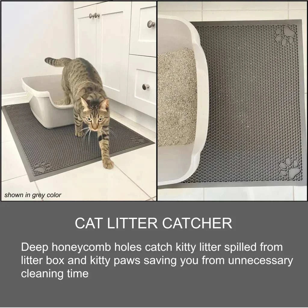 Formosa Covers Pet Feeding Cat Litter Catcher Non-Slip Mat Waterproof Large 23"L x 36"W Jet Black - Image 4