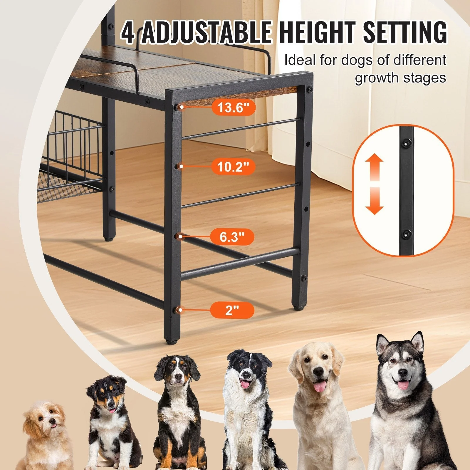 Pet Feeding Station with Storage for Dog Food and Toy Organizer - Raised Dog Bowls - Image 2
