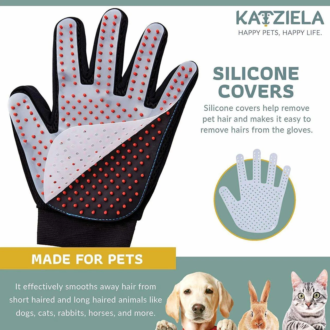 Katziela Pet Grooming Gloves - Image 3