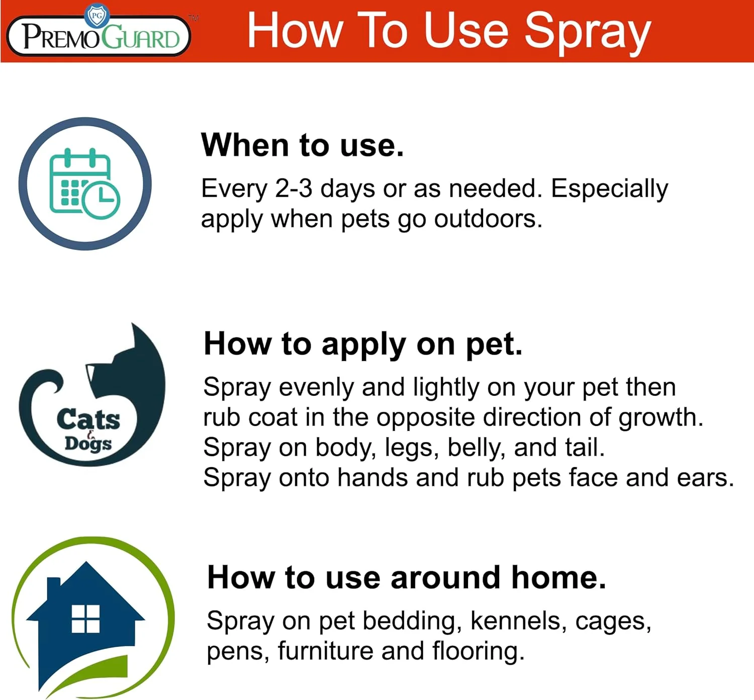 Pet Protector Fleas, Ticks and Mites 128 oz - Plant Based All Natural Non-Toxic - By Premo Guard - Image 6
