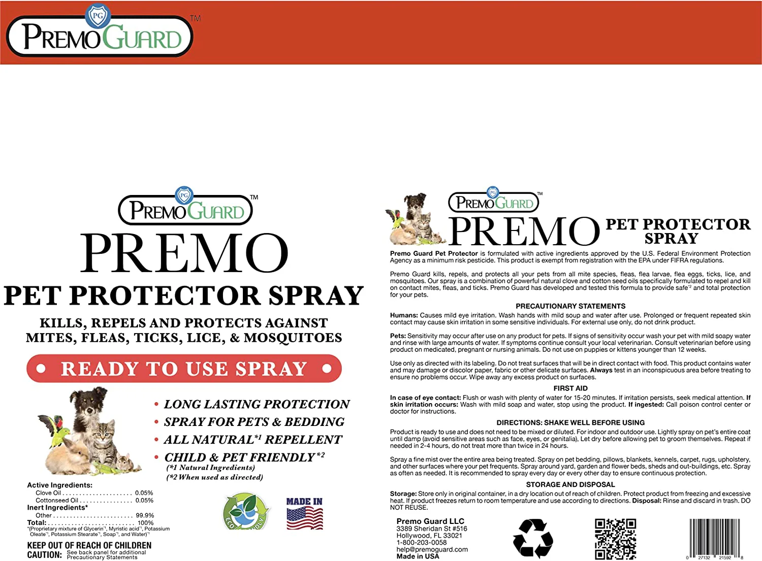Pet Protector 16 oz - Plant Based All Natural Non-Toxic - By Premo Guard - Image 5