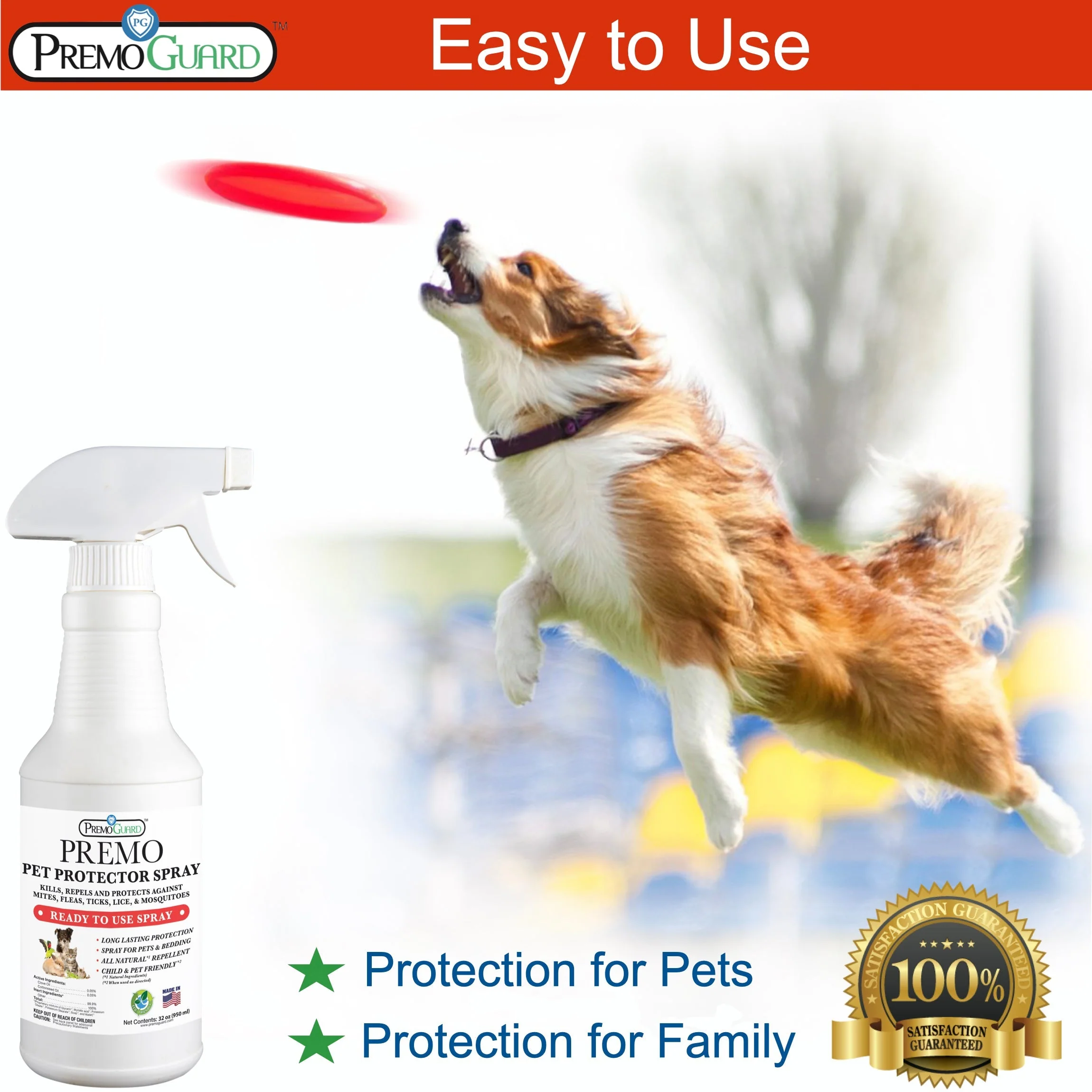 Pet Protector 32 oz - Plant Based All Natural Non-Toxic - By Premo Guard - Image 3