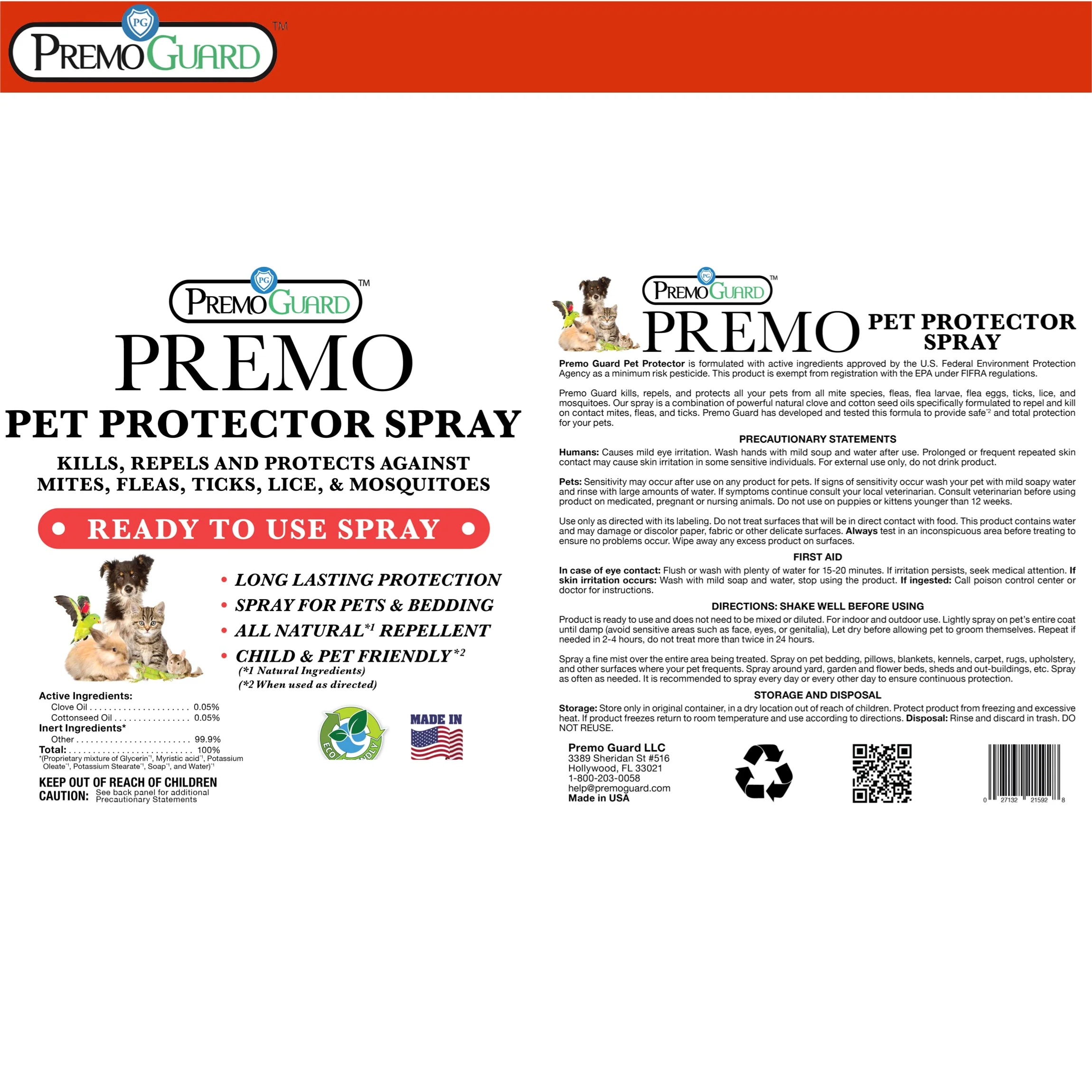 Pet Protector 32 oz - Plant Based All Natural Non-Toxic - By Premo Guard - Image 9
