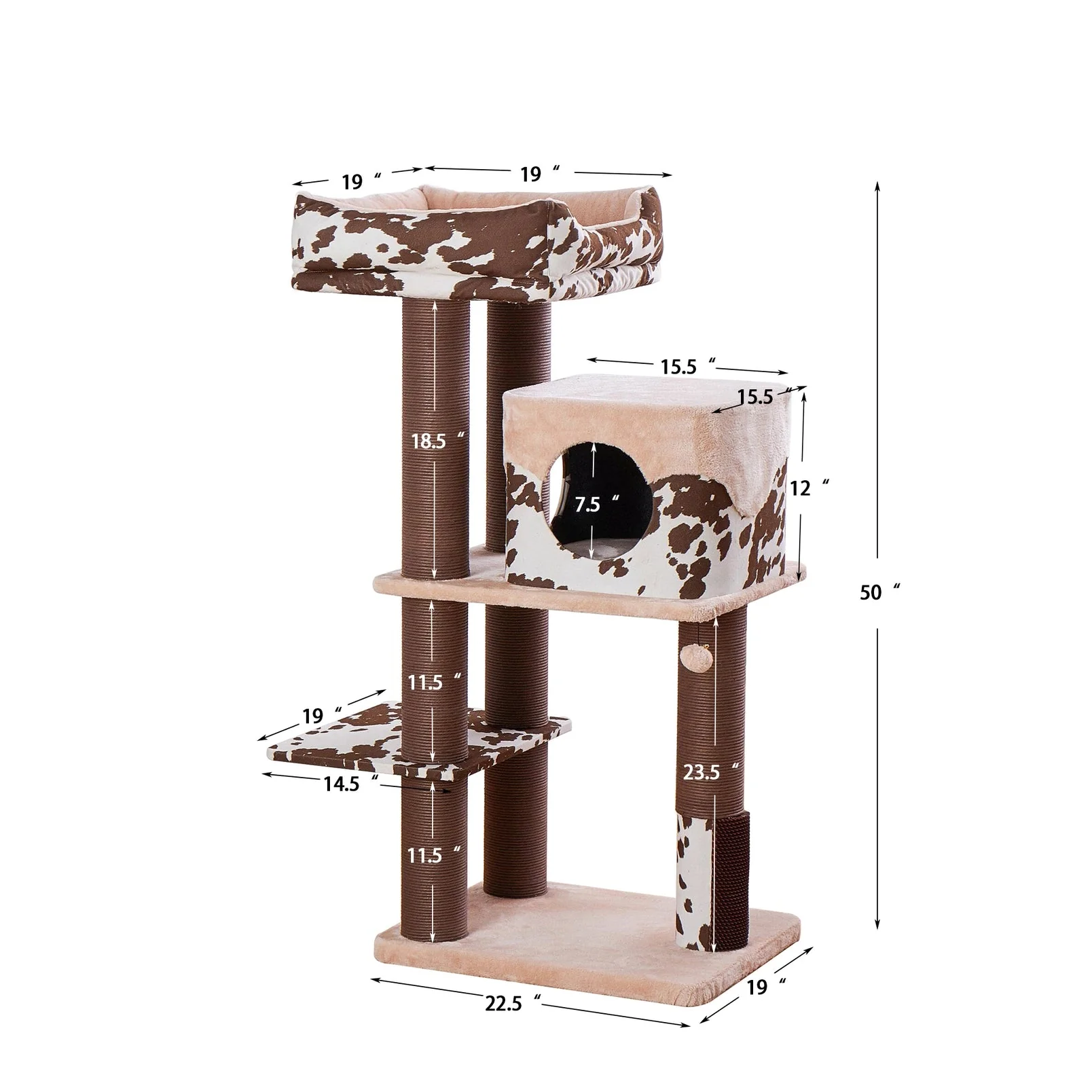 PetPals 50” Grand Maine Coon™ Cat Tree - The Cowboy - Image 2