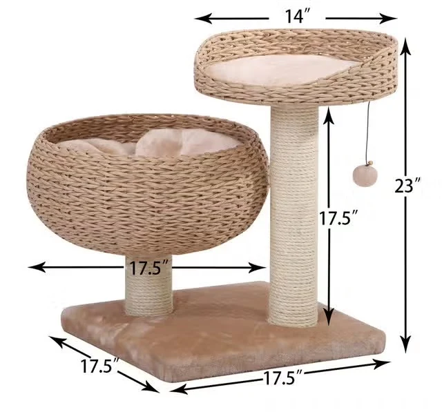 PetPals Cozy Handwoven, Natural Eco-Friendly Medium Cat Tree - Image 3