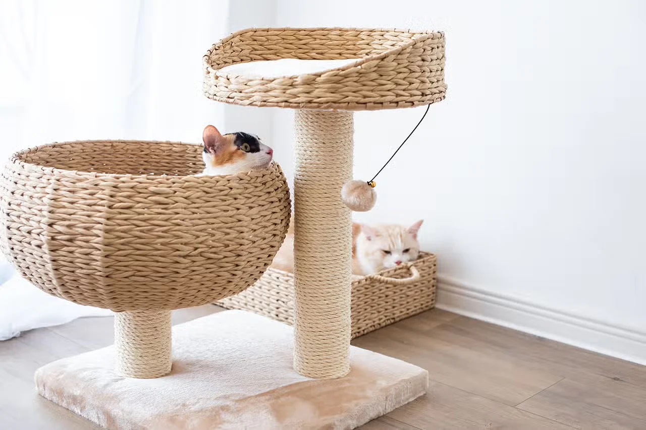 PetPals Cozy Handwoven, Natural Eco-Friendly Medium Cat Tree - Image 6