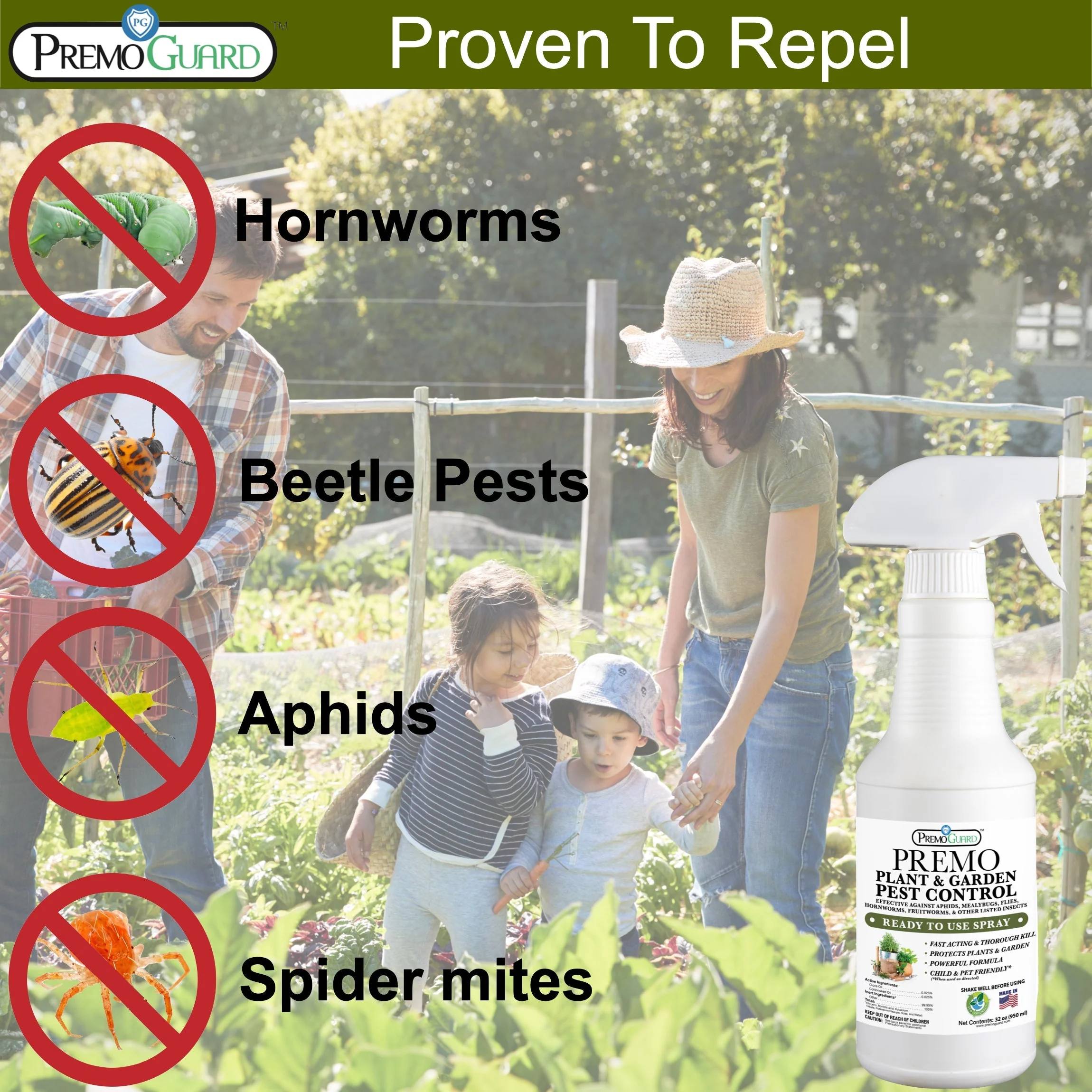 Plant and Garden Pest Control Spray - 32 oz - Plant Based All All Natural Non-Toxic - By Premo Guard - Image 4
