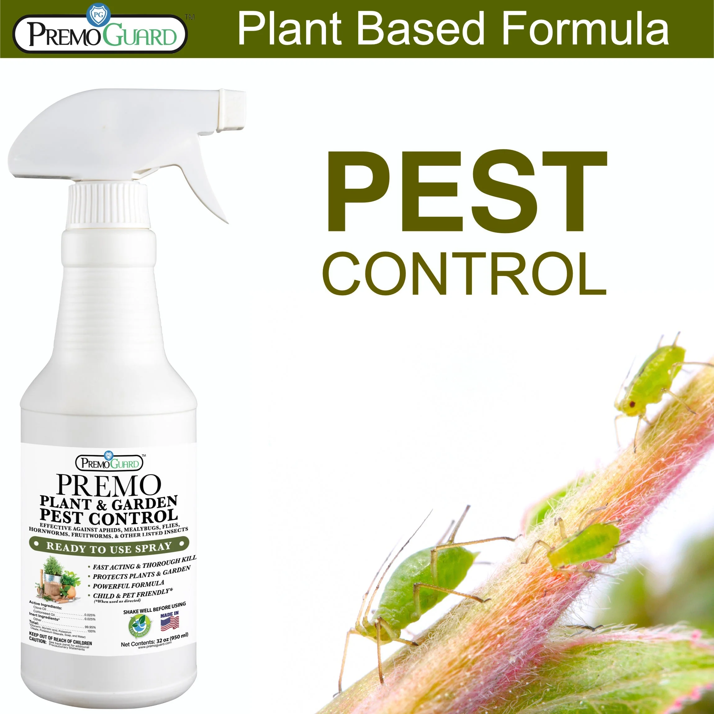 Plant and Garden Pest Control Spray - 32 oz - Plant Based All All Natural Non-Toxic - By Premo Guard - Image 7
