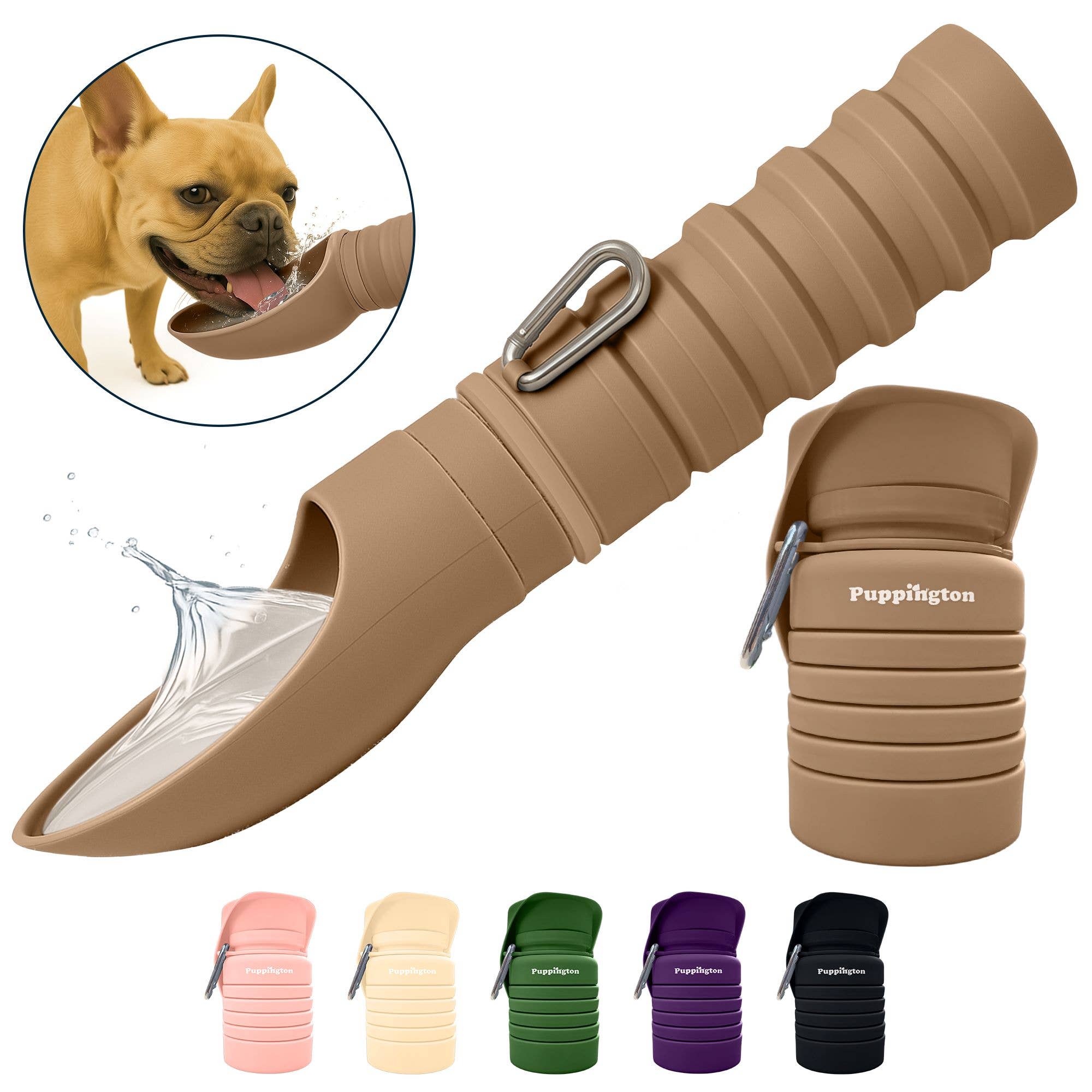 Puppington Collapsible Water Bottles for Dogs - Leakproof, Compact, BPA free - Image 2