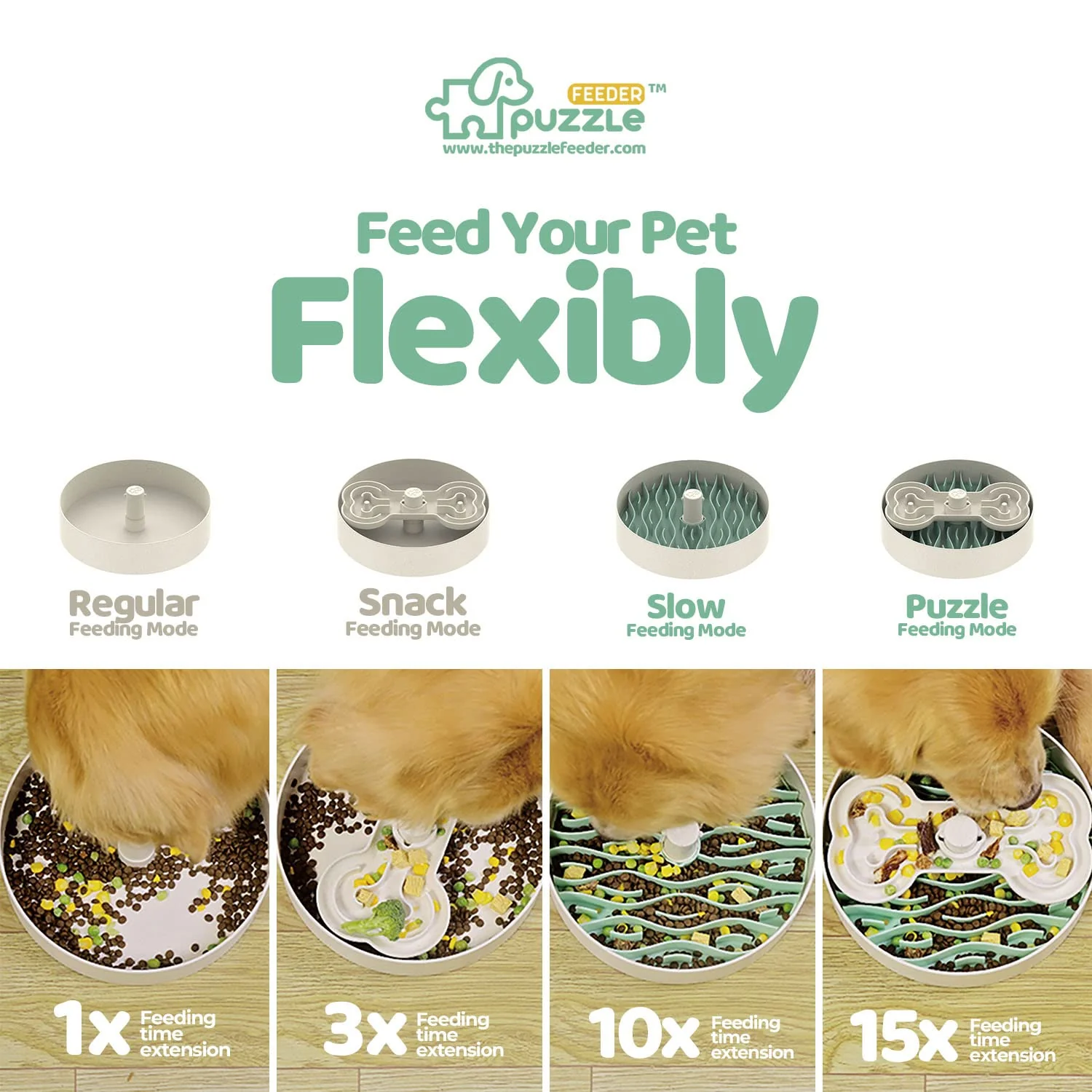 Puzzlefeeder Dog Slow Feeder by PetFuture, Perfect For Dry, Wet, Raw Food - Image 3