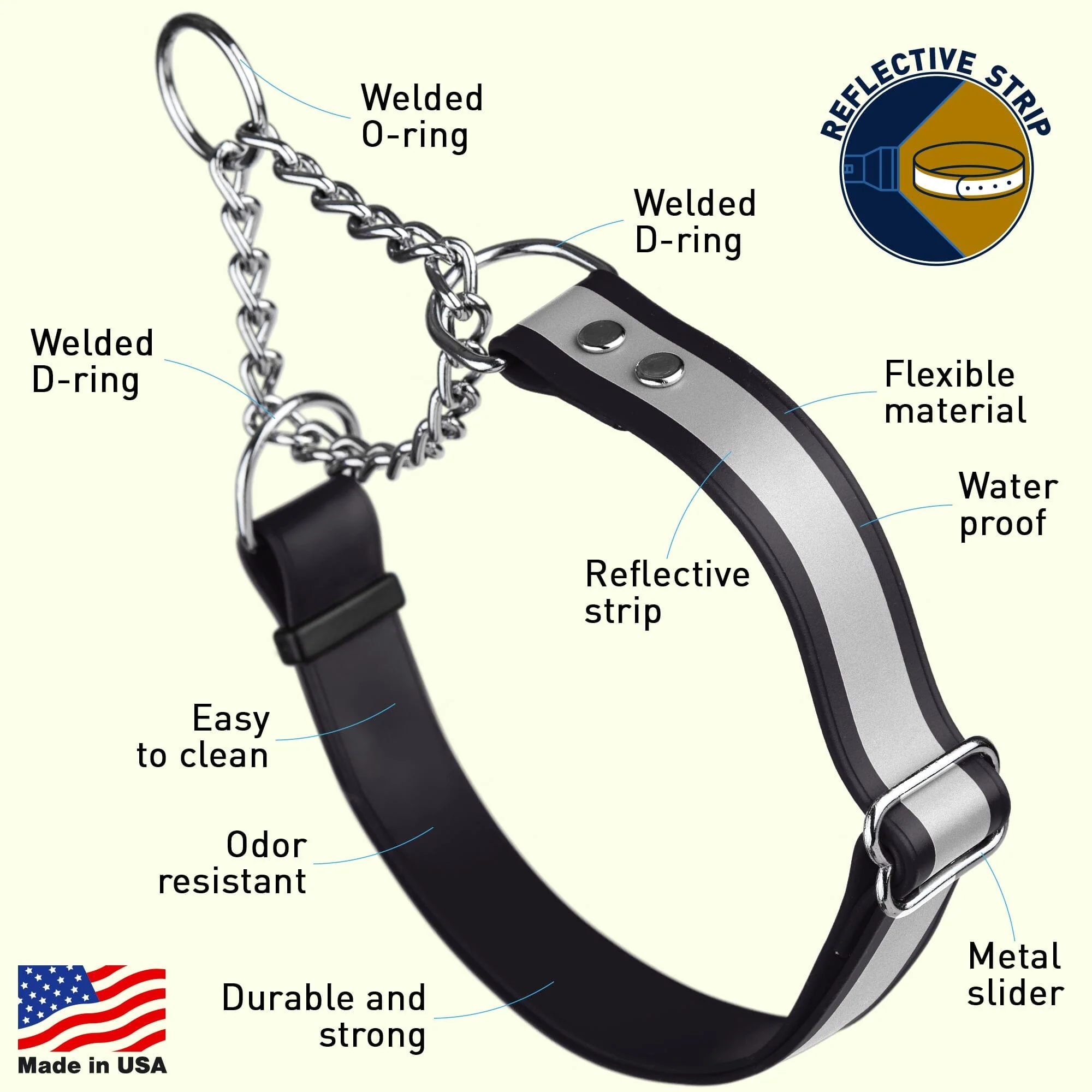 Reflective Biothane Martingale Collar for Dogs - Image 6