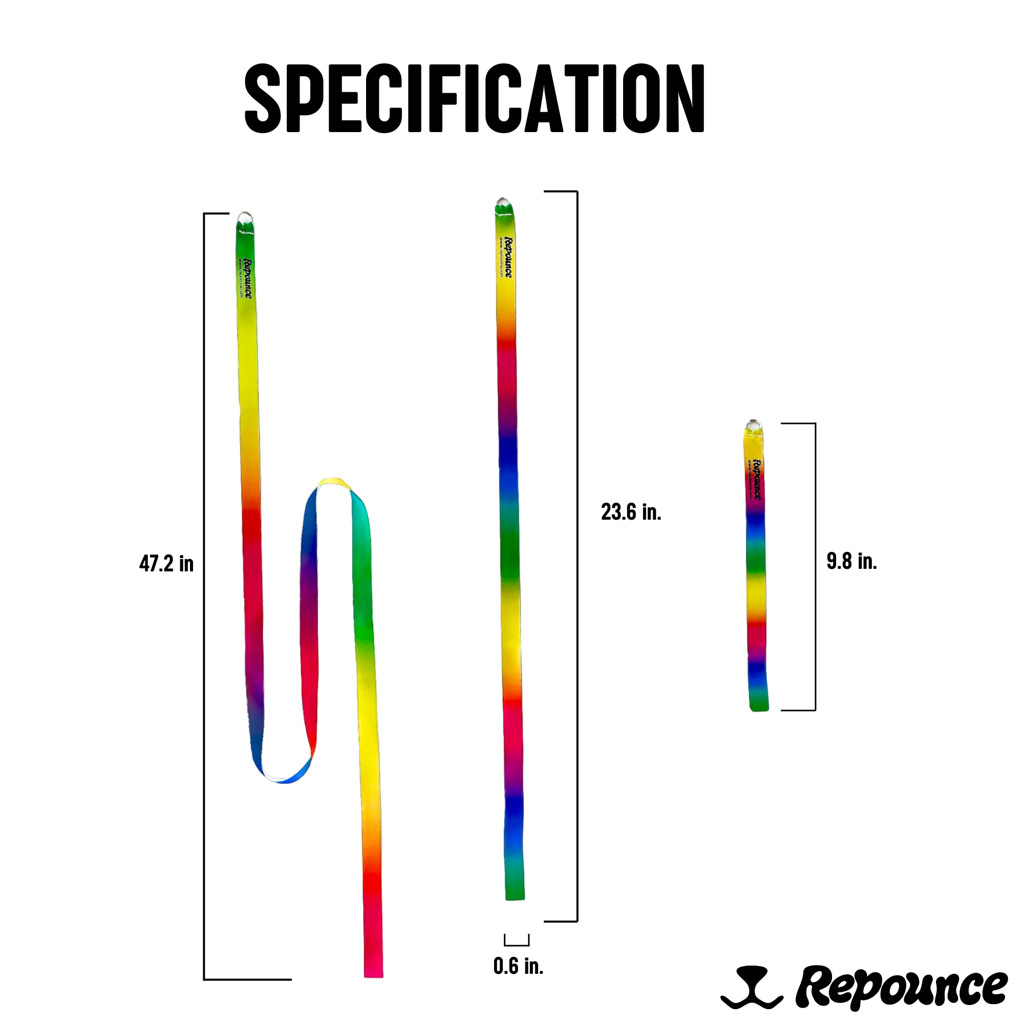 Repounce Rainbow Ribbon Set - 3 Durable Multi-Length Cat Wand Toys - Image 4