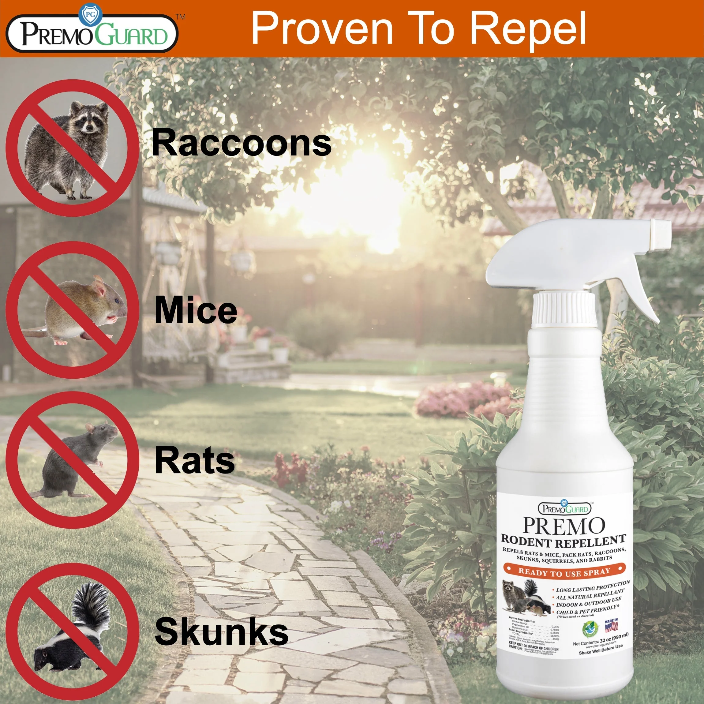 Rodent Repellent Spray - 32 oz - Plant Based All Natural Non-Toxic - By Premo Guard - Image 4