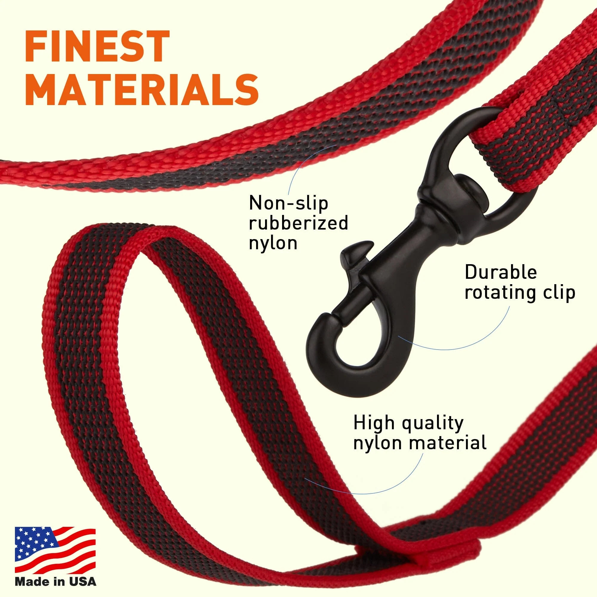 Rubber Infused Nylon Dog Leash - Image 3