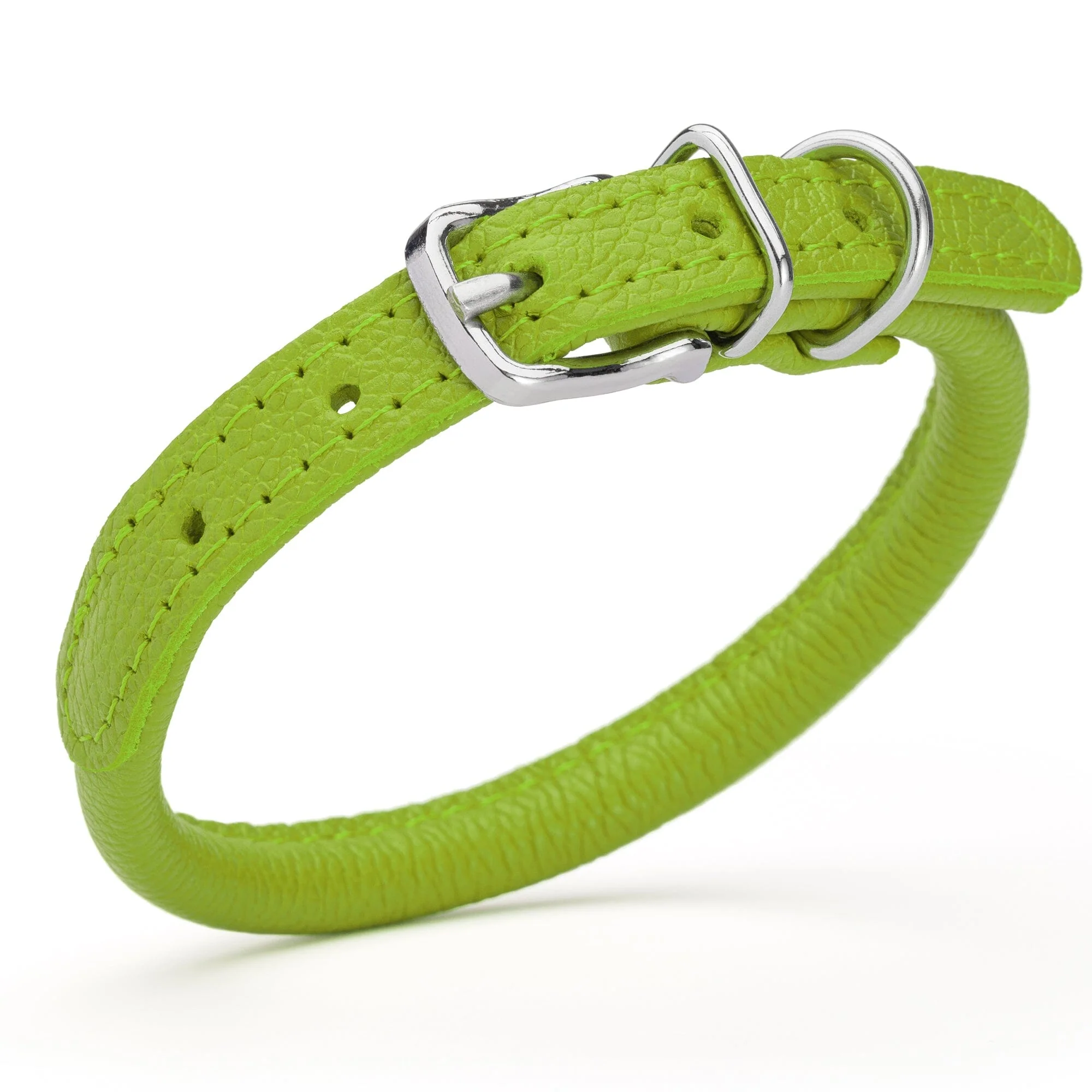 Soft Leather Round Dog Collar - Image 29