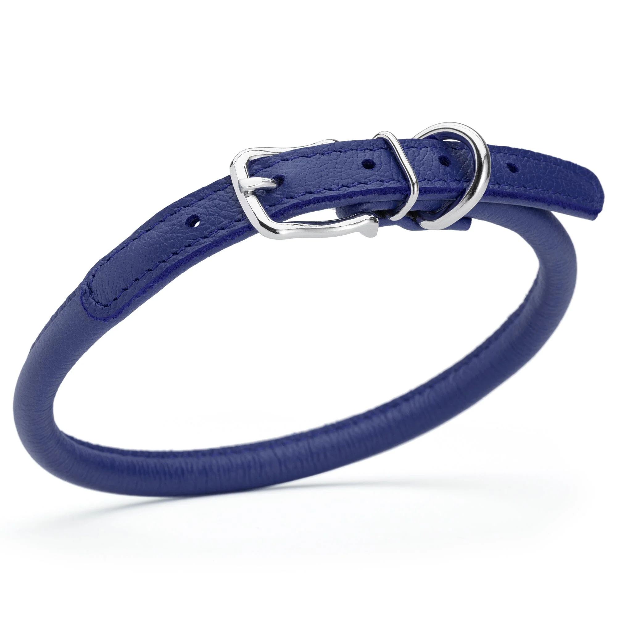 Soft Leather Round Dog Collar - Image 36