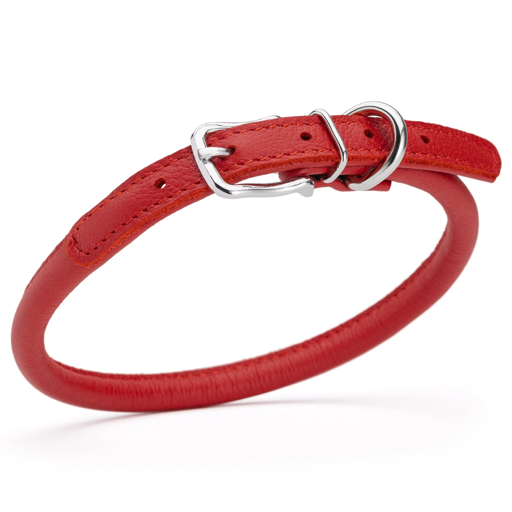 Soft Leather Round Dog Collar - Image 38