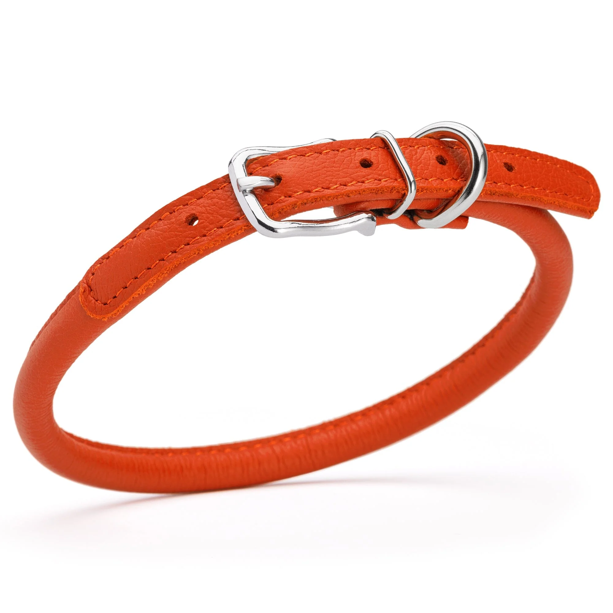 Soft Leather Round Dog Collar - Image 39