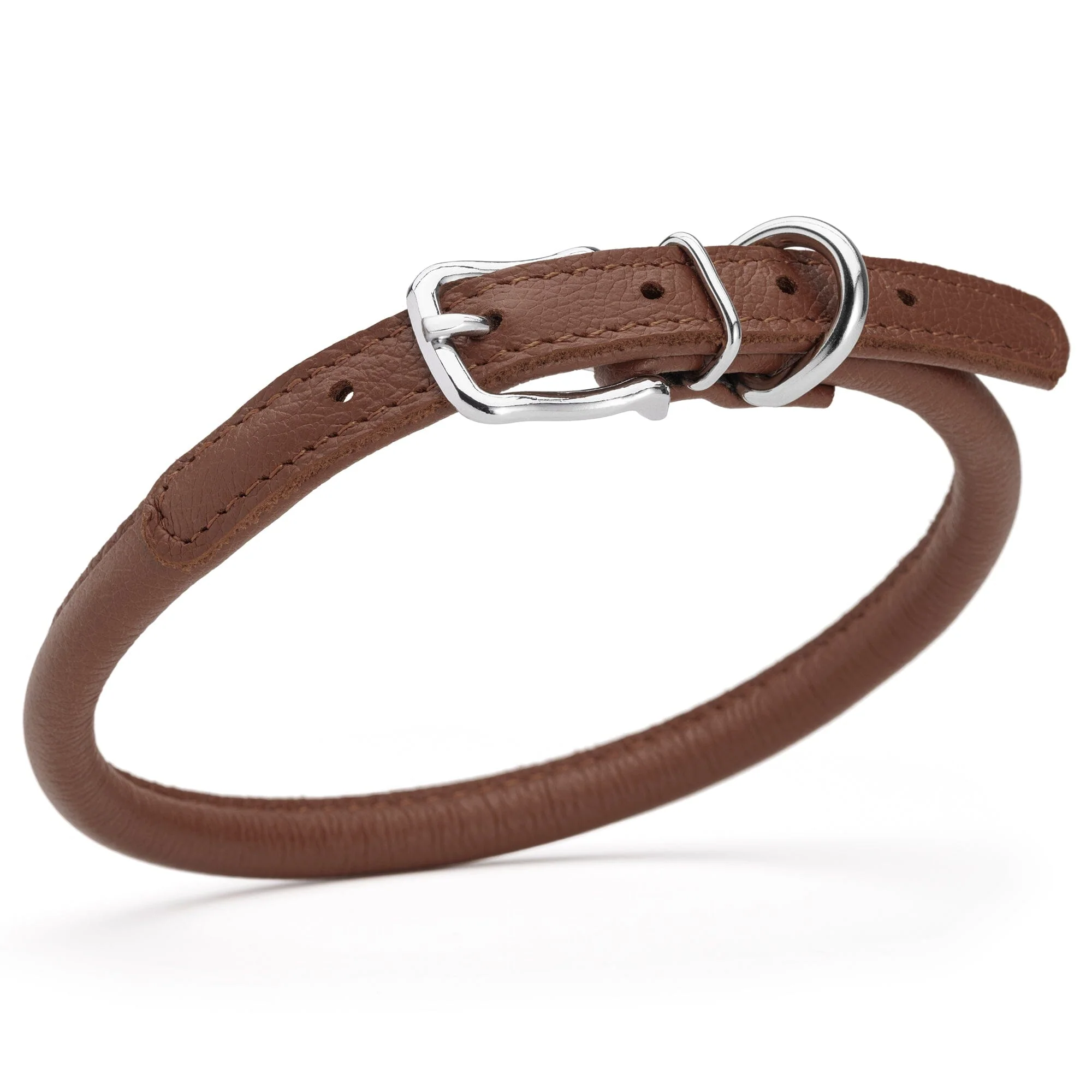 Soft Leather Round Dog Collar - Image 41