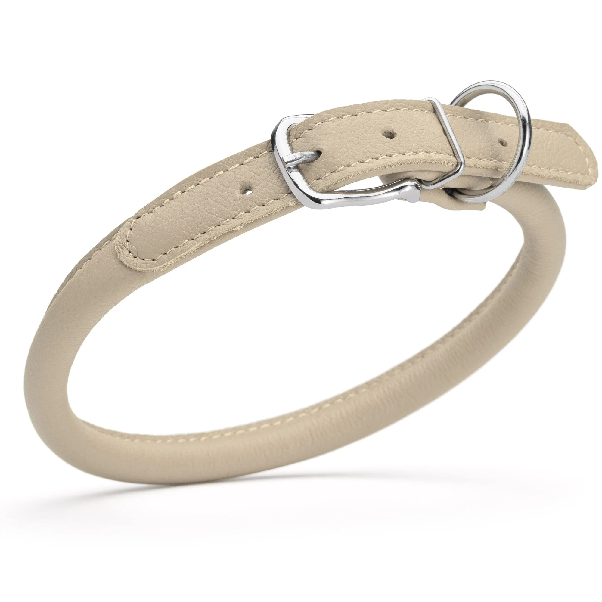 Soft Leather Round Dog Collar - Image 45